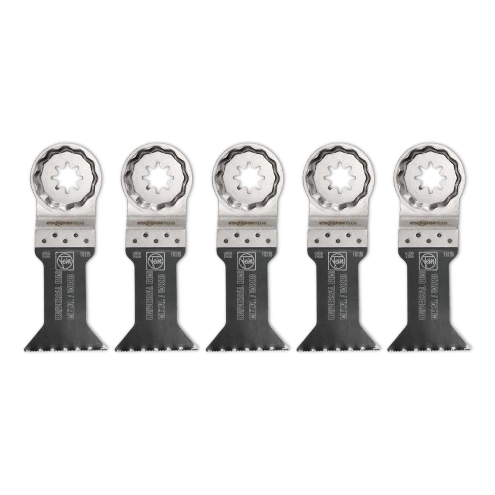 Starlock Plus E-Cut Universal Saw Blade - Precision Cutting for Wood, Drywall & Plastics, Bimetal, Narrow Waisted, 1-1/8" Width, 2-3/8" Length, 5-Pack - 63502151280