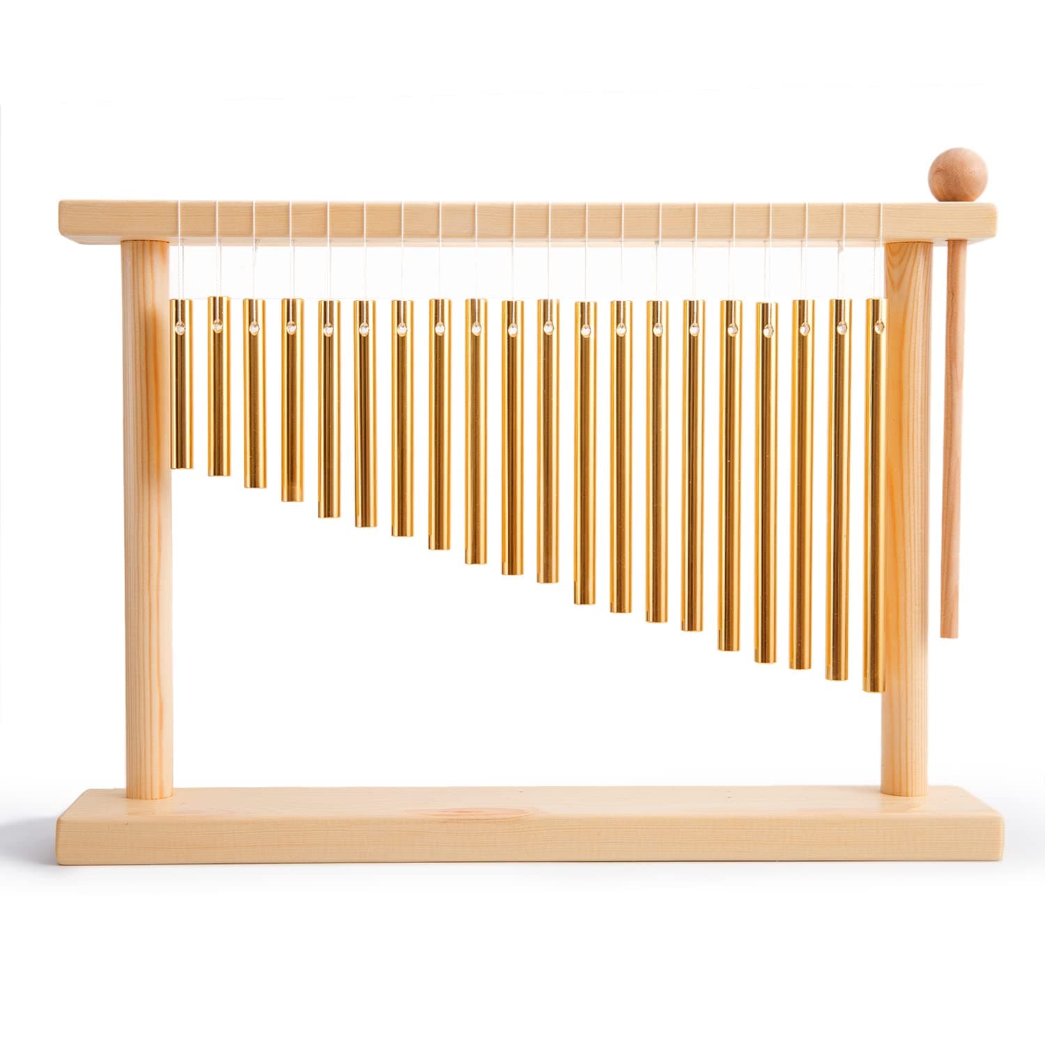 ENNBOM 20 Note Table Top Bar Chime With 20 Bars - Instrument Percussion With Mallet (Gold)