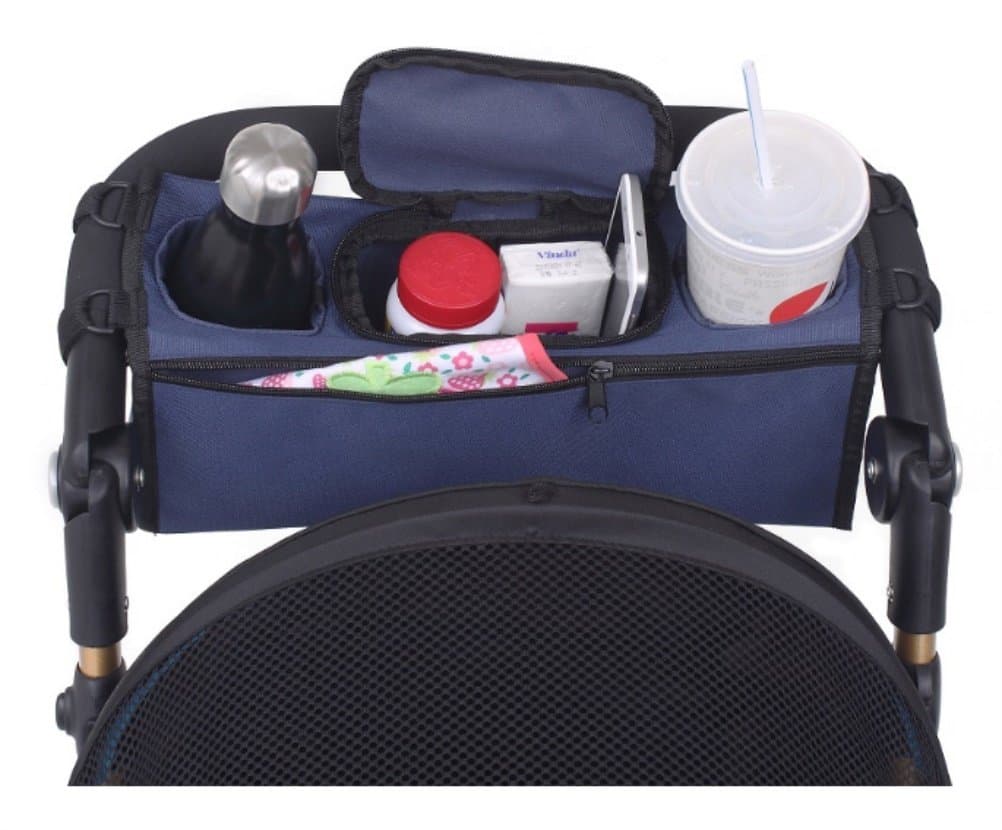 CUTE NUT Parent Stroller Organizer and Premium Deep Cup Holders Universal Fit Baby Jogger Parent Console Red