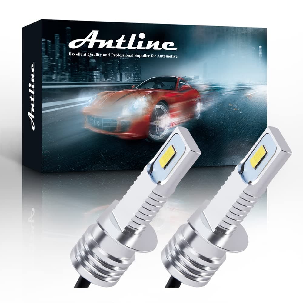 Antline Super Bright H1 LED Bulb 6000K White Version 3570 CSP-Chips LED Fog Lights DRL Replacement (Pack of 2)
