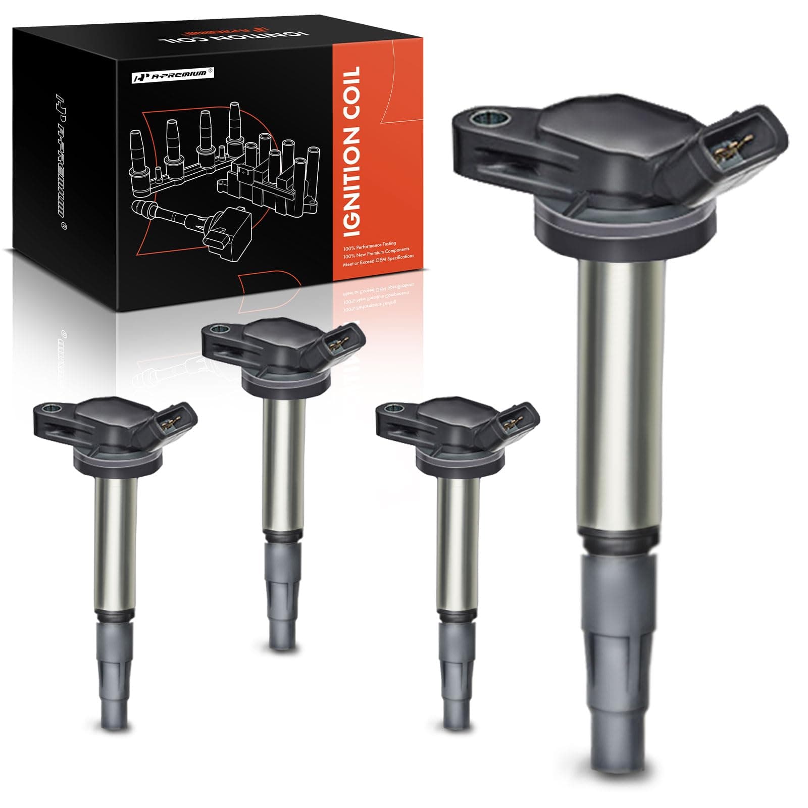 A-Premium Engine Ignition Coil Packs Compatible with Lexus CT200H 2011-2016 Toyota Corolla 2009-2017 Prius Scion IM XD 1.8L 4-PC Set