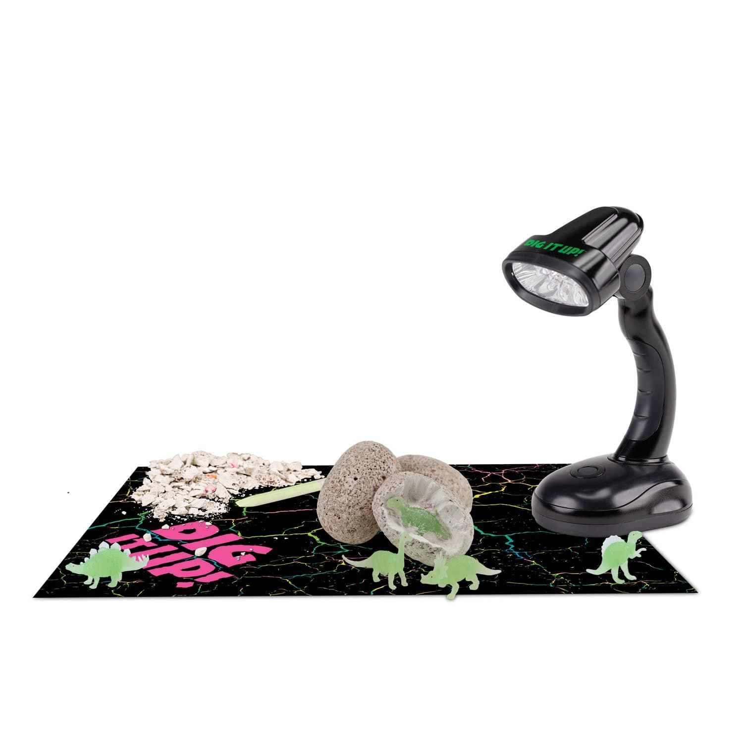 MindWare Dig It Up Glow in The Dark Dinosaurs – STEM Dig Kit for Kids, Includes 8 Dinosaur Excavation Projects That Really Glow, Ages 4+