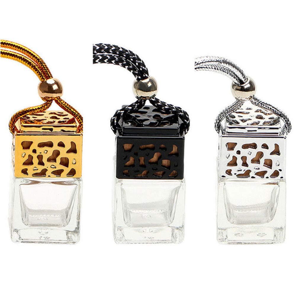 Empty Glass Bottles for Diffuser Rearview Mirror Ornament Car Hanging Perfume Bottle 1PC Random Color