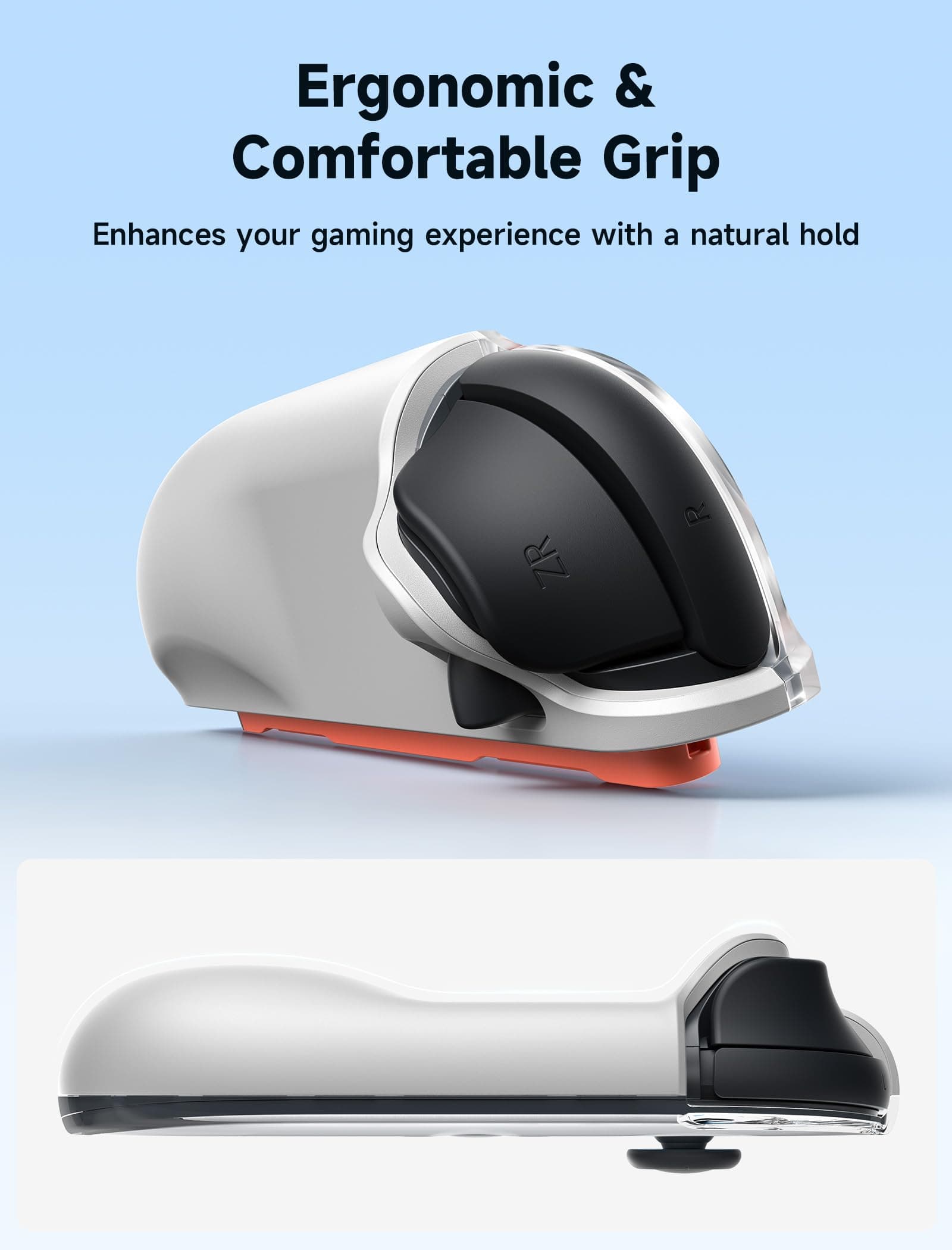 JSAUX Protective Case Design for 2025 Nintendo Switch 2 JoyCon, PC Transparent Front & TPU Soft Back Grip Cover for Switch 2 Controller, Shockproof, Scratch-Resistant, Ergonomic Design