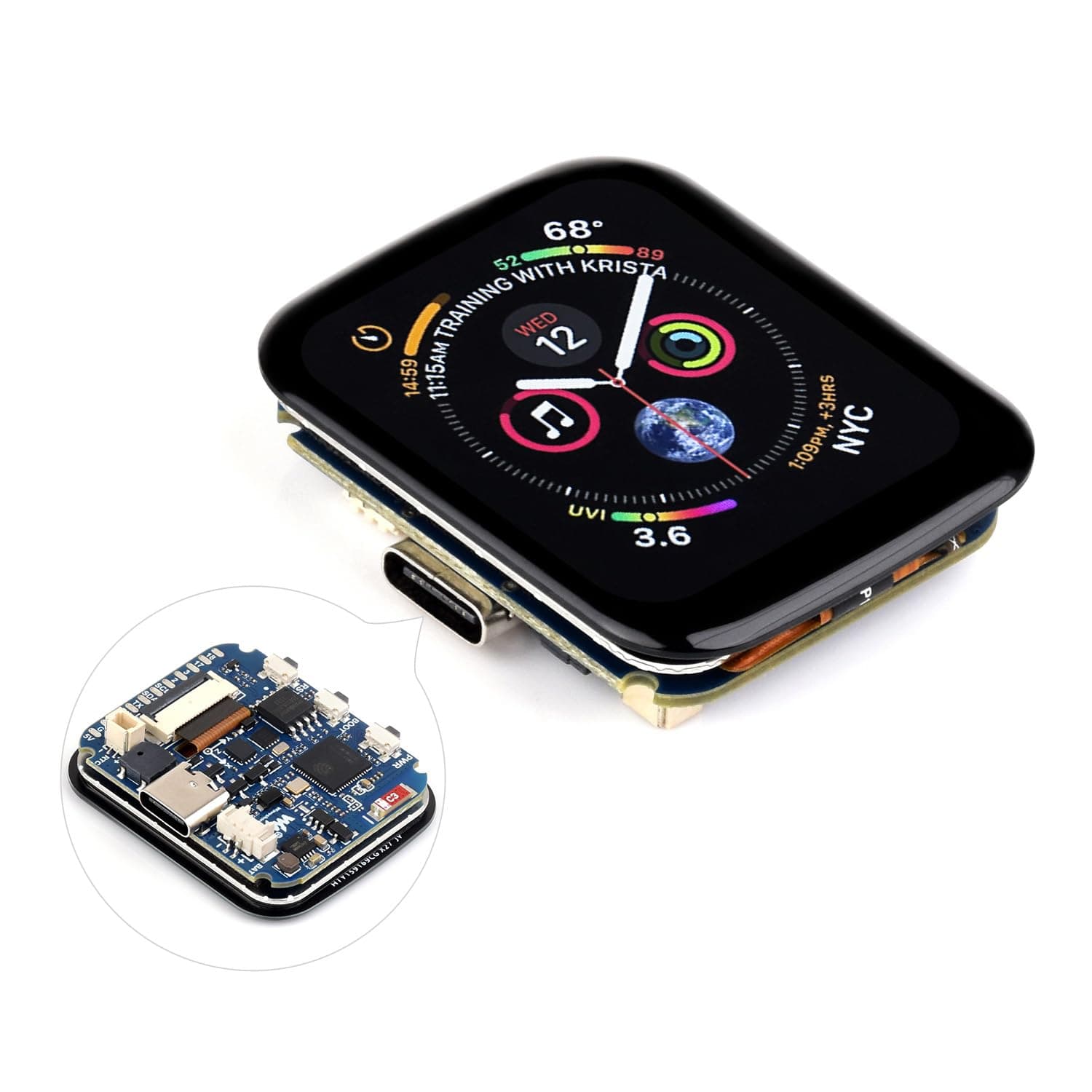 Waveshare ESP32-S3 1.69inch Touch LCD Development Board, 240 X 280 Resolution, 262K Color, Onboard Acceleration and Gyroscope Sensor