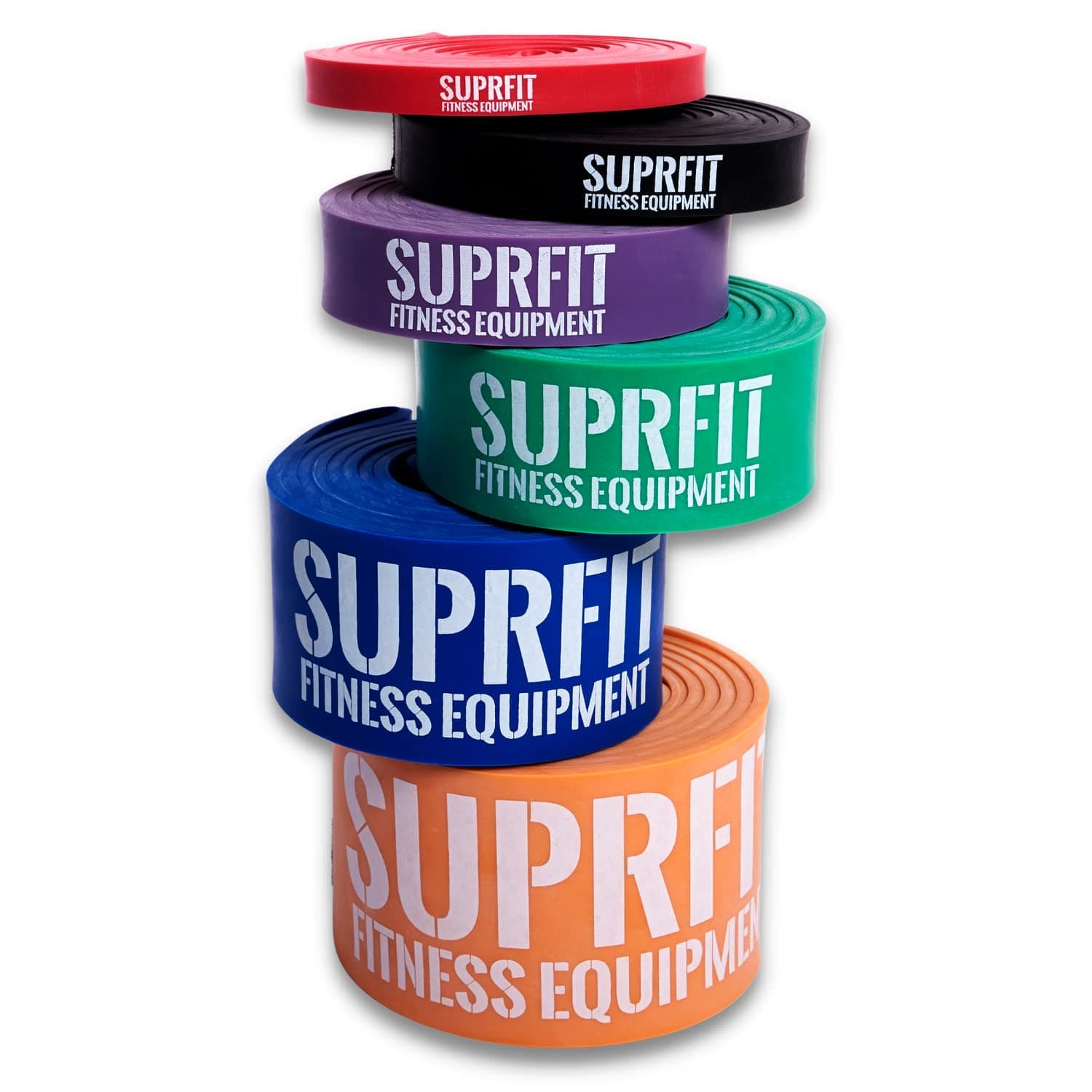 Suprfit Strength Bands | Resistance Loop | Exercise and Training Band | For Mobility Crossfit Feeletics Bodybuilding Pilates Yoga | 100% Latex | 102,5 cm | Light | Black