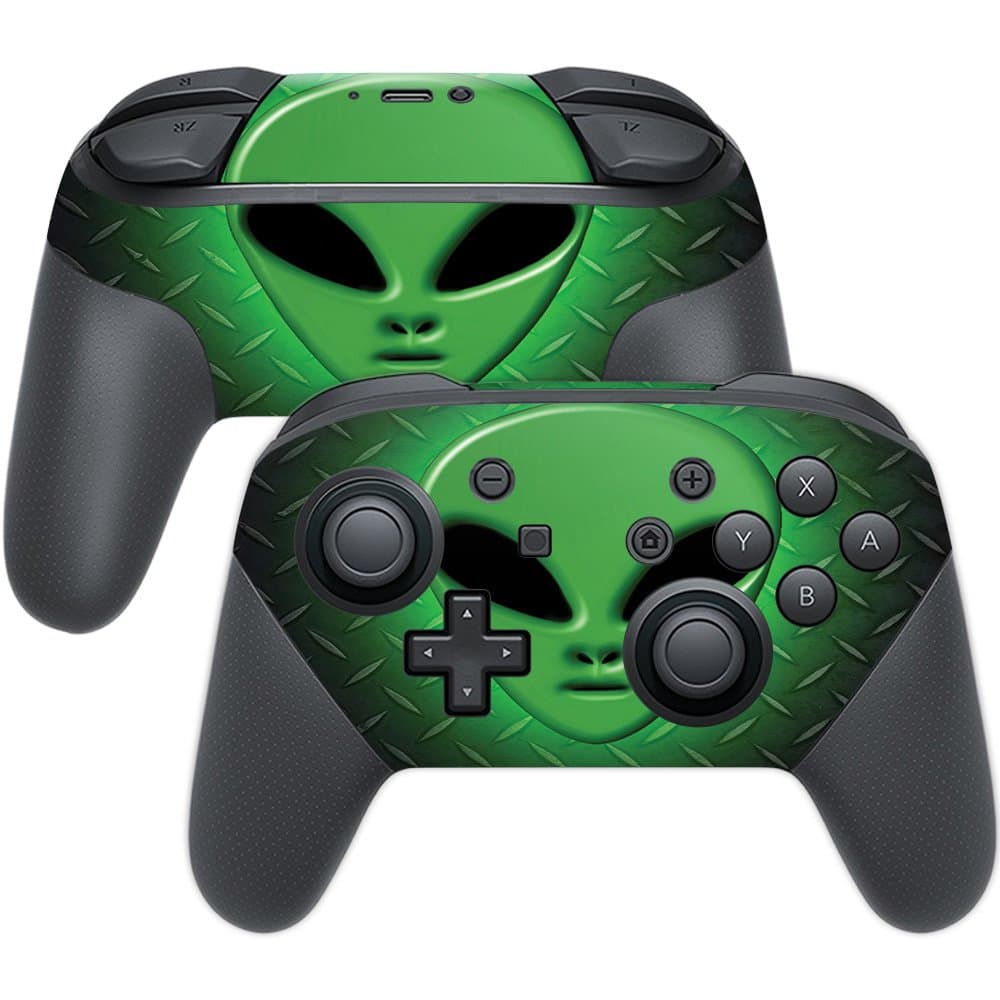 MightySkins Skin Compatible with Nintendo Switch Pro Controller - Alien Invasion | Protective, Durable, and Unique Vinyl Decal wrap Cover | Easy to Apply, Remove, and Change Styles | Made in The USA