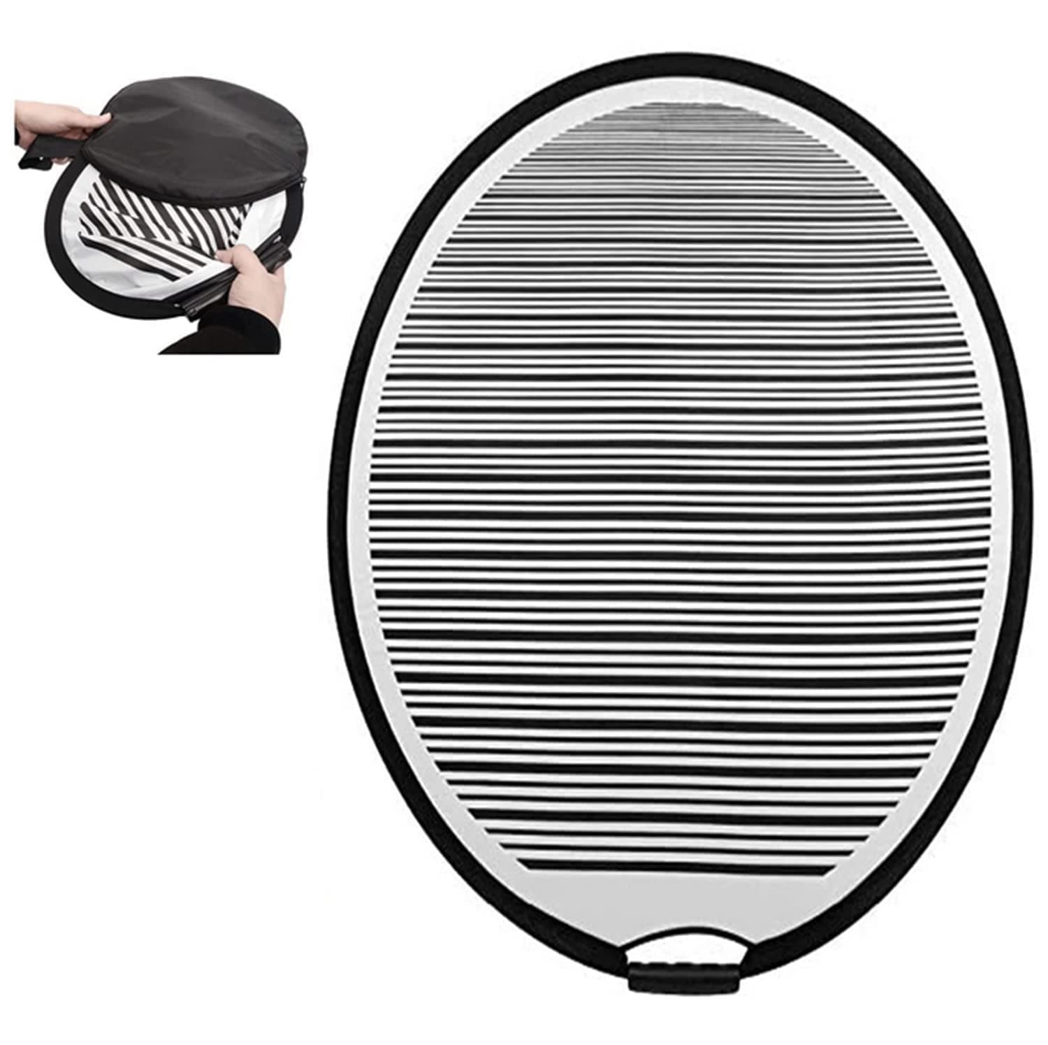 1 Pack 80cm Circular Striped Flexible Foldable PDR Lined Light Reflector Board Round Dent Panel Portable Designed for Car