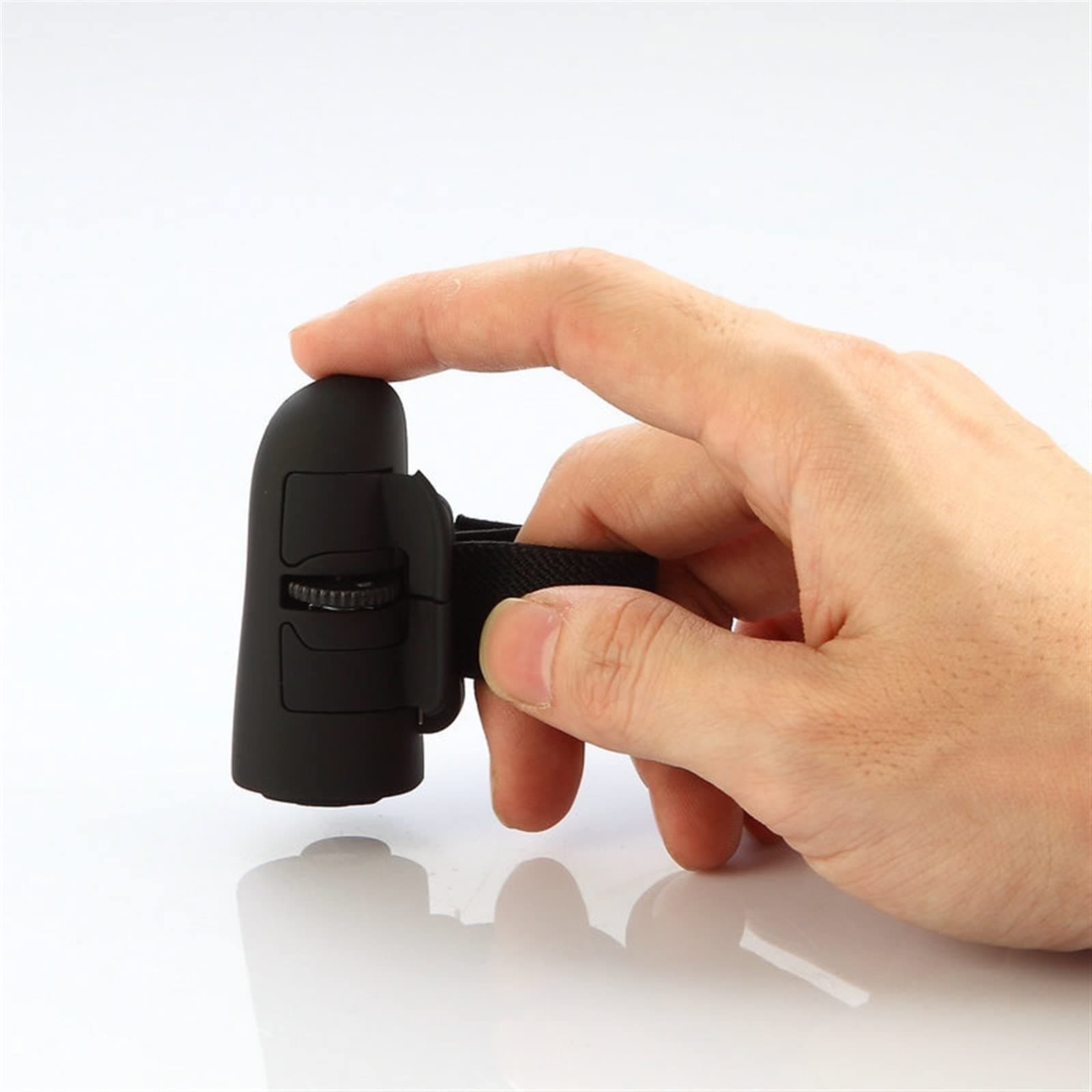 Mini Bluetooth Wireless Finger Ring Mouse, 2.4GHz Lazy Finger Rings Ergonomic Handheld Optical Travel Mice for Computer, Laptop, Tablet (Color : Black)