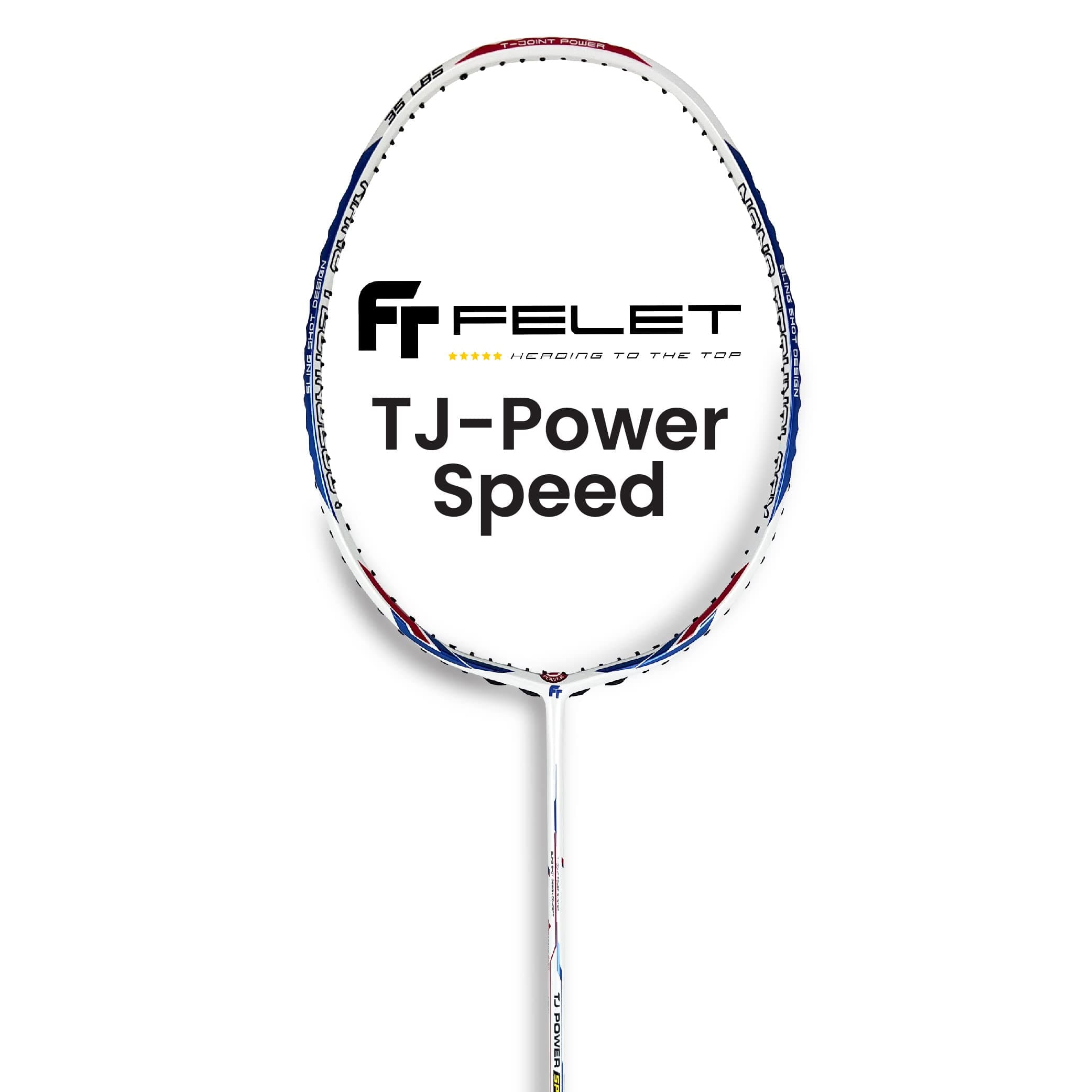 FELET TJ Power-Speed (White Blue) Badminton Racket [Free String & Grip]