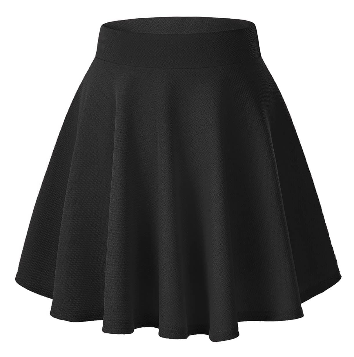 Women's Basic Versatile Stretchy Flared Casual Mini Skater Skirt