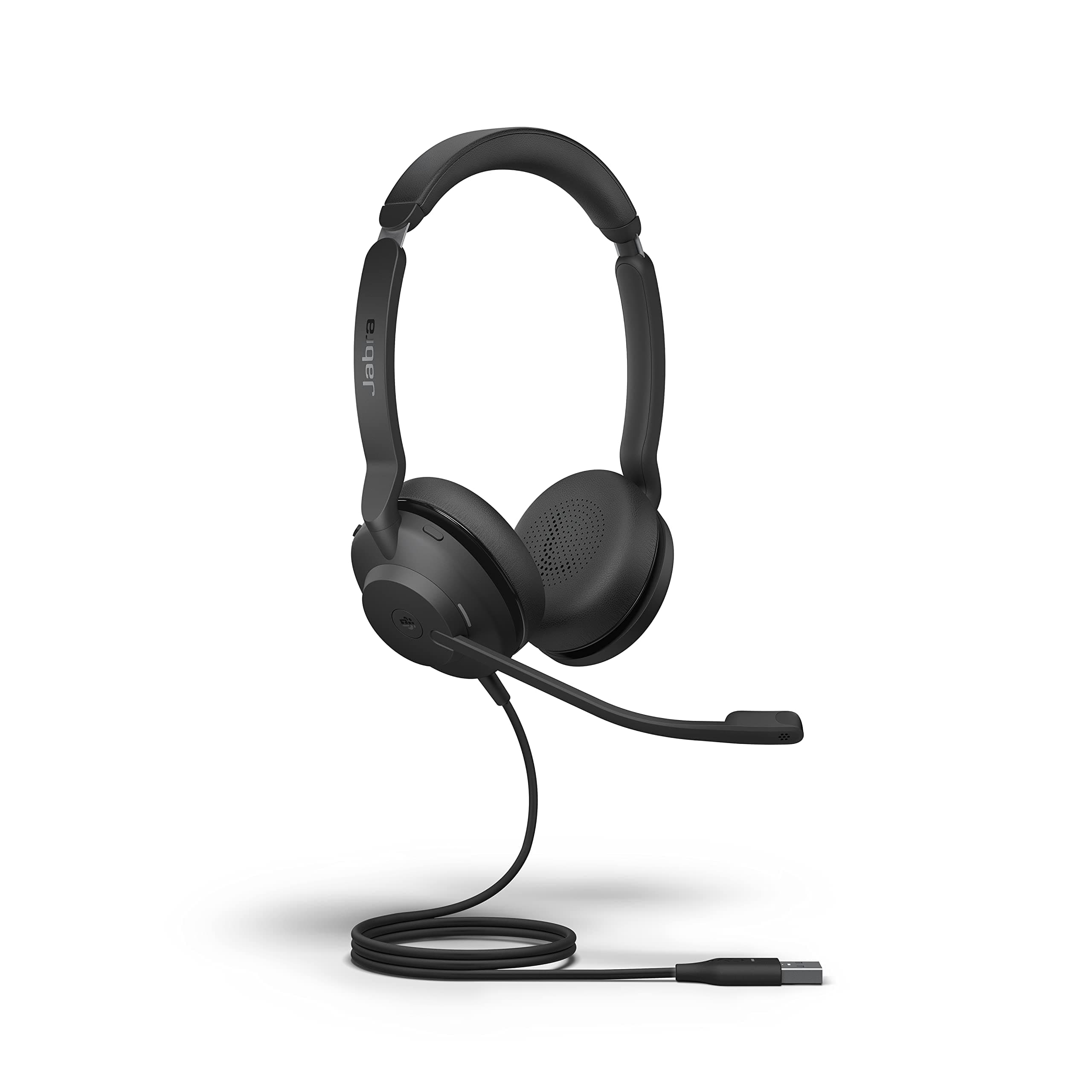 JabraEvolve2 30 MS Wired Headset, USB-A, Stereo, Black – Lightweight, Portable Telephone Headset with 2 Built-in Microphones – Work Headset with Superior Audio and Reliable Comfort