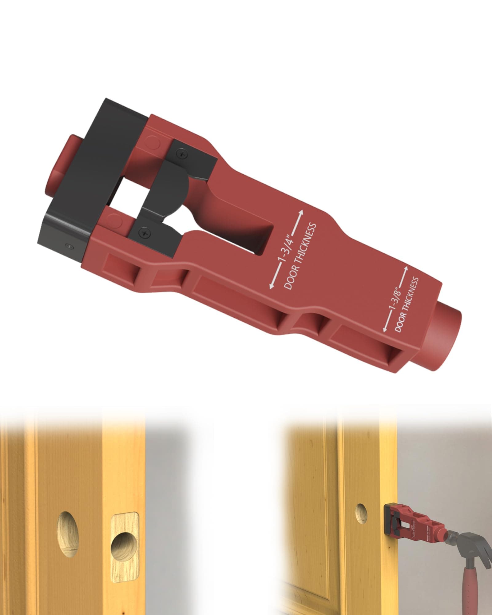 Door Latch Mortise Tool, Door Latch Installation Kit Help Remove Material to Install Door Latch for Clean, Accurate Professional Installation, Door Latch Tool for Use with 1-3/4" or 1-3/8" Thick Door