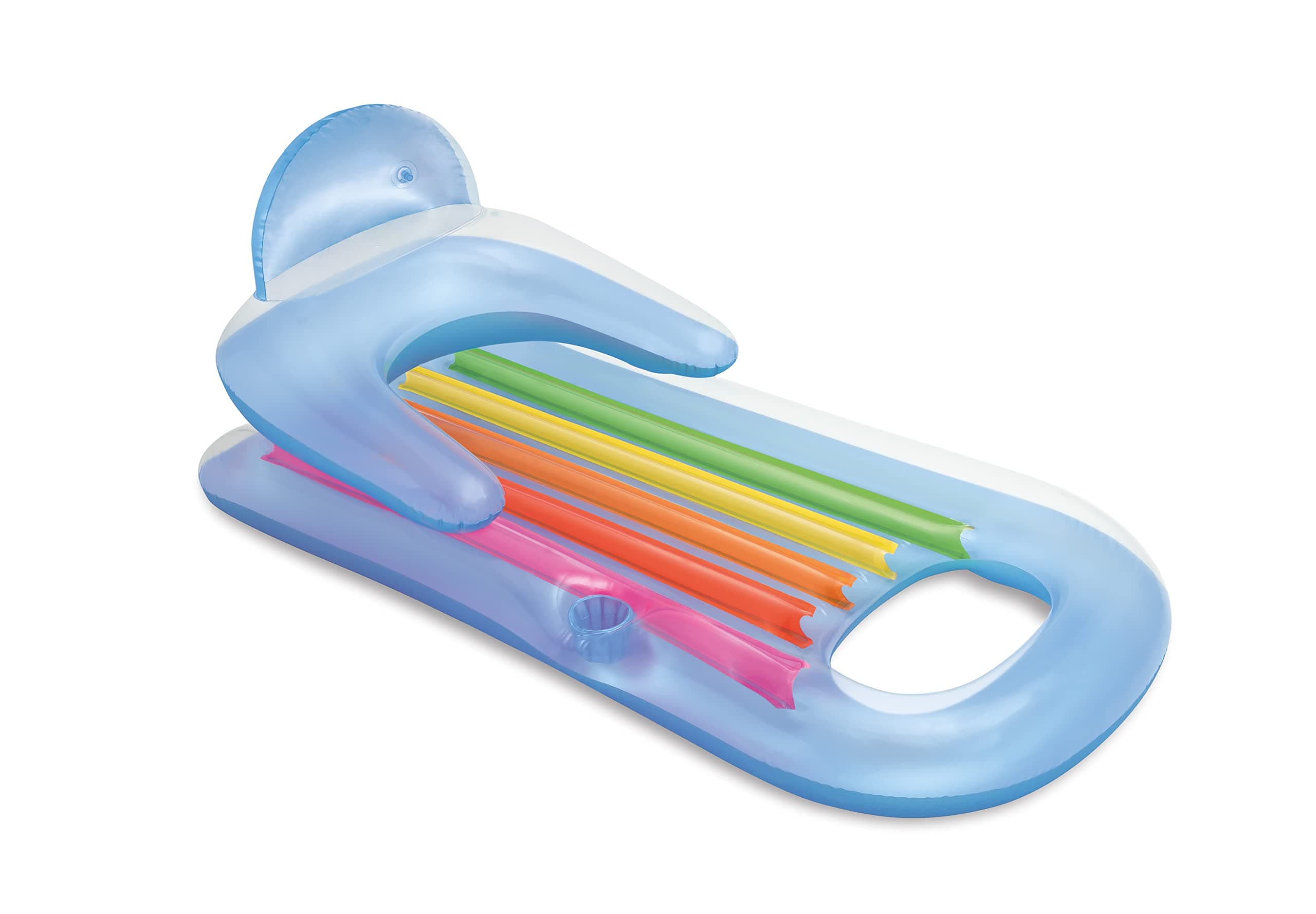 King Kool Inflatable Lounge, 63" X 33.5", 1 Pack (Colors May Vary)