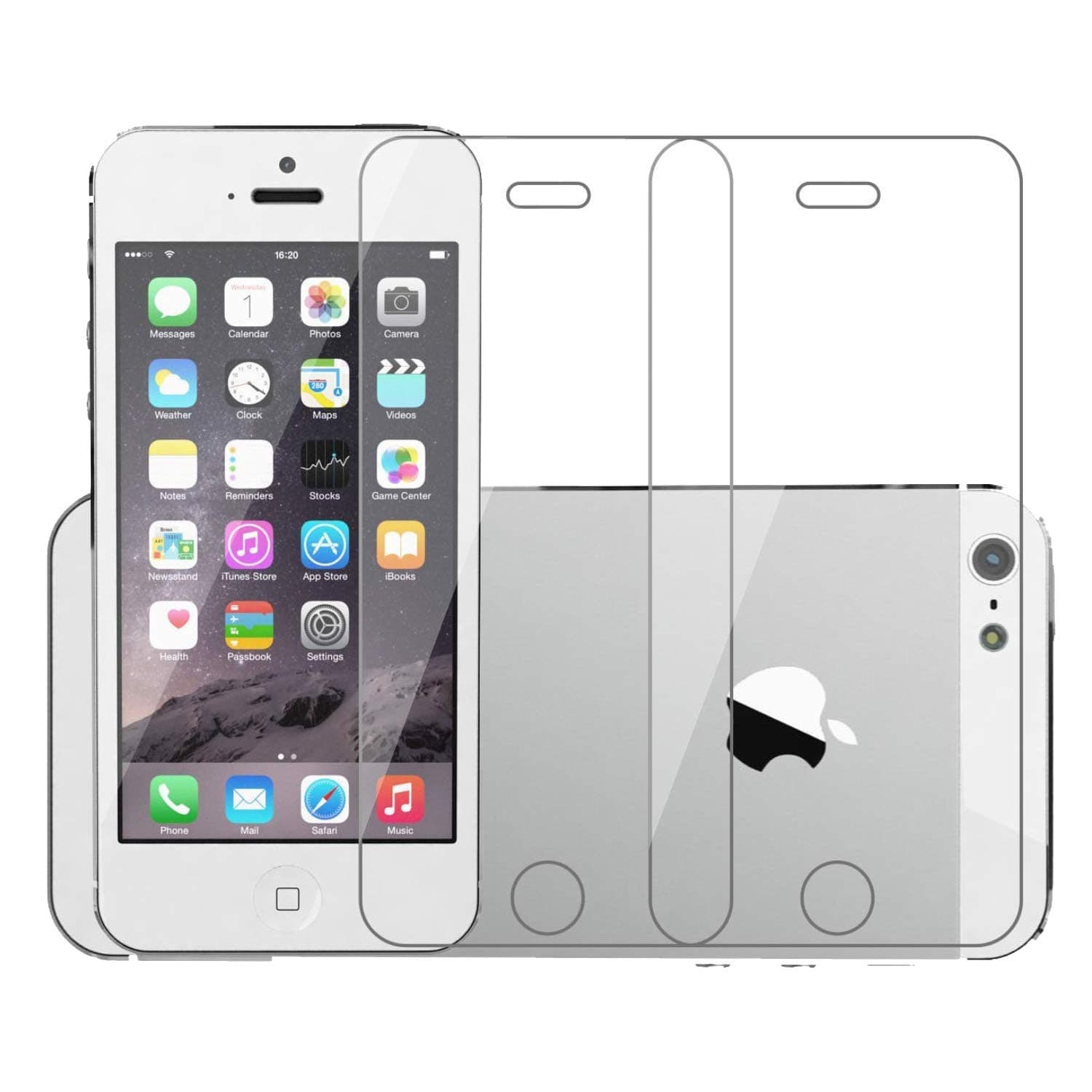 POPIO Tempered Glass Compatible For Apple Iphone 5 / Apple Iphone 5S / Apple Iphone Se 2016 (Transparent) Edge To Edge Full Screen Coverage, Pack Of 2 for Smartphone