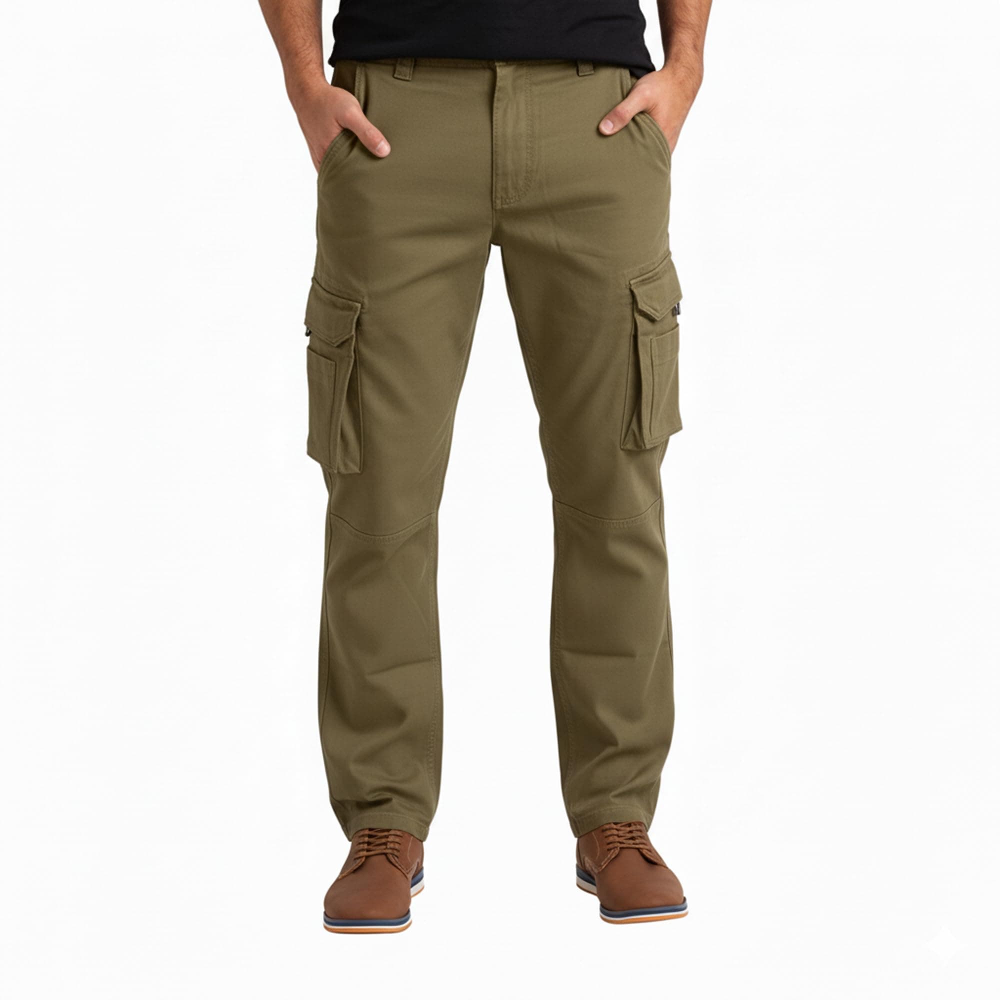 Casual Cargo Pants for Men - Stretchable, Regular Fit Cargo Work Pants for Men - 6 Pocket Outdoor Mens Work Pants