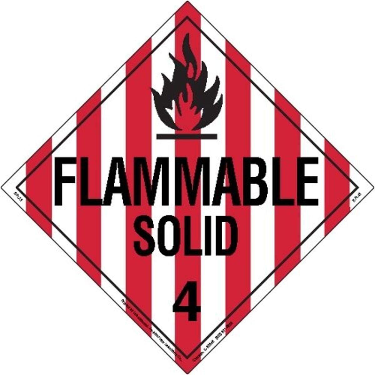 Labelmaster Z-PL13 Flammable Solid Hazmat Placard, Worded, Tagboard (Pack of 25)