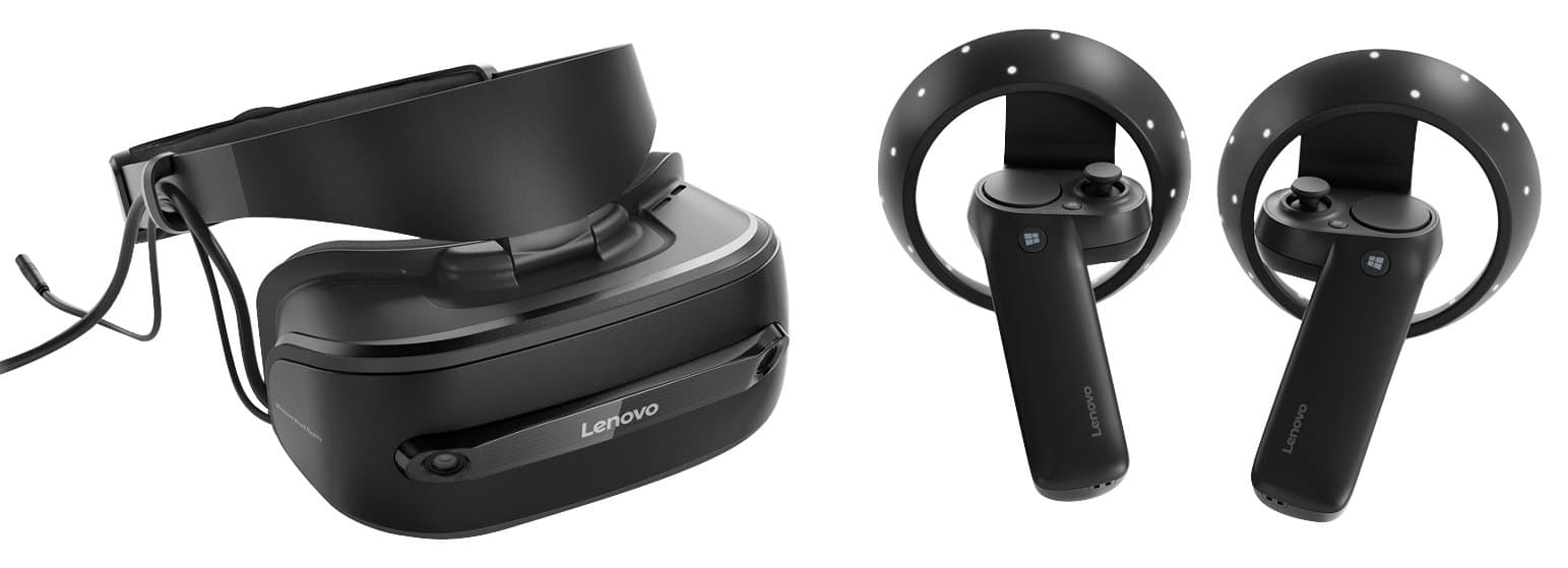 Lenovo Explorer Mixed Reality Headset and Controllers - Windows 10 - Black - PC Compatible