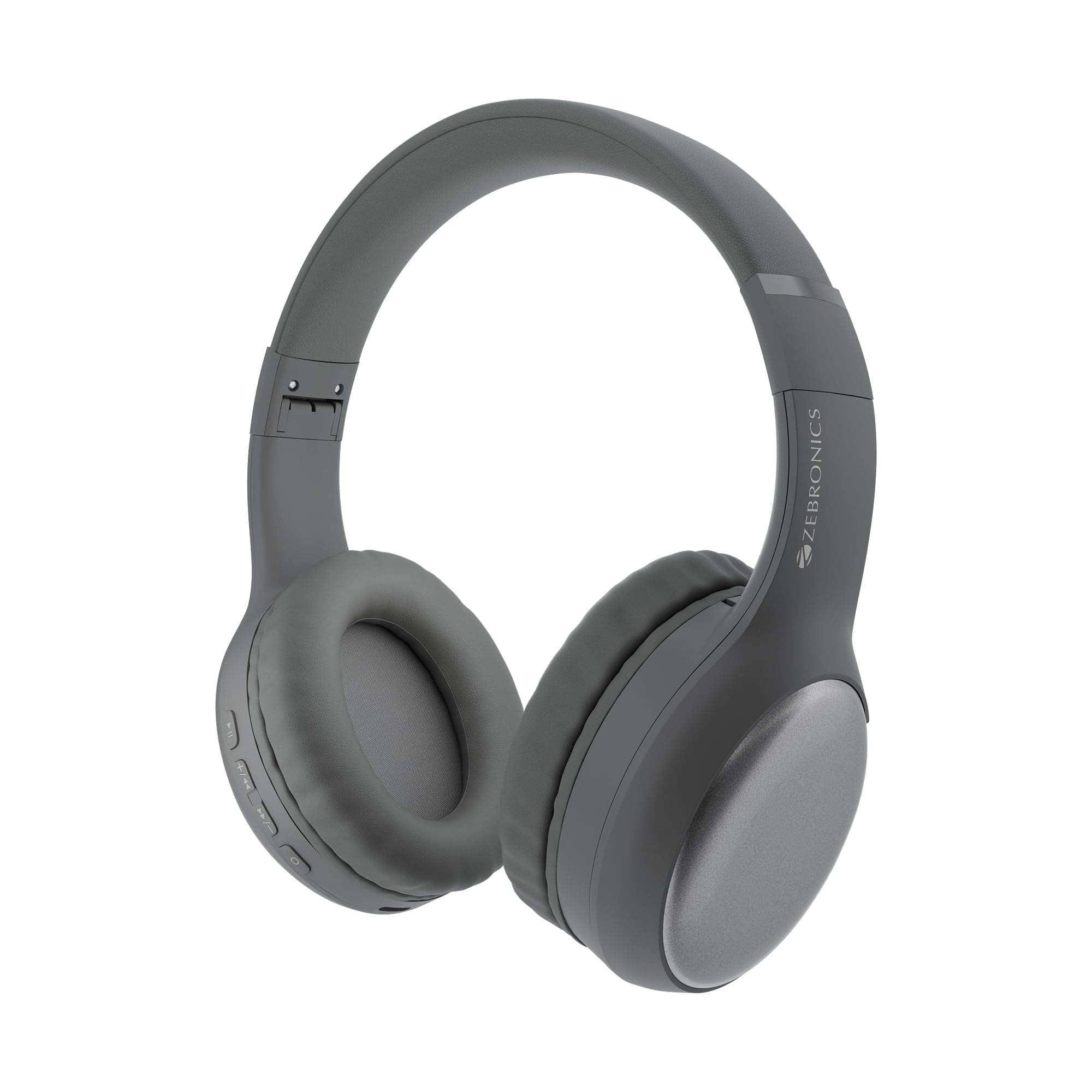 Thunder Max Bluetooth Over Ear Headphone with 120*Hrs Playback, 3 EQ Modes, 40mm Bass Driver, Fast Charging, Gaming Mode, Dual Pairing, BT v5.4, AUX, Metallic Finish (Grey)