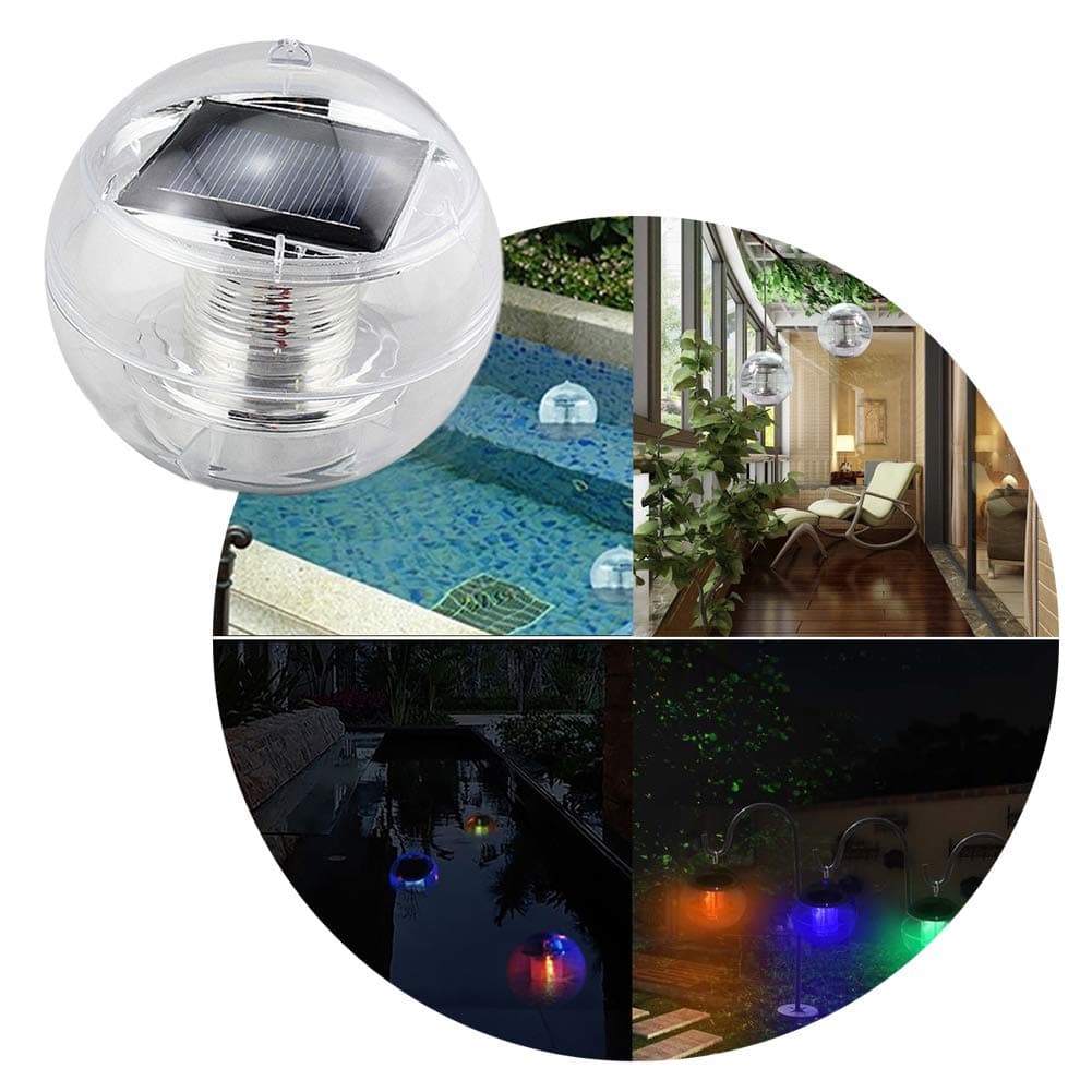 Lianqi Floating solar light, Decorated lights with 5 Different Lighting Color on the water for garden pool pond party, Perforation design, fixed position and distance, the sun to provide energy(1 PCS)