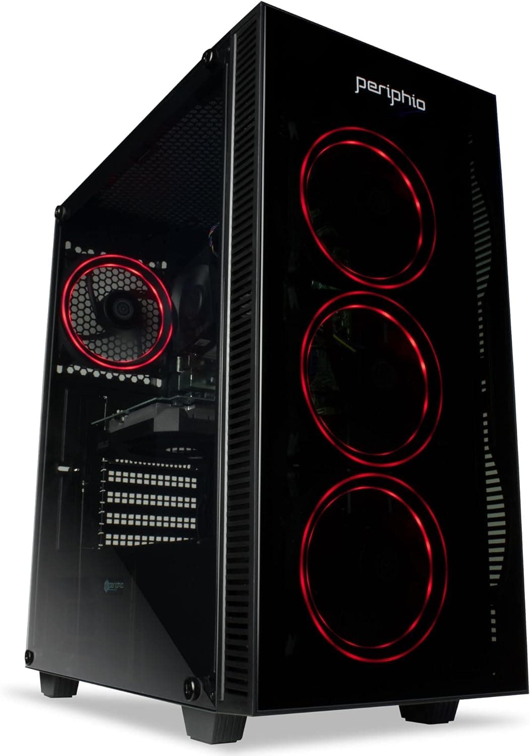 Periphio Gaming Desktop Computer Tower PC, Intel Quad Core i5 3.1GHz, 8GB RAM, 128GB SSD + 1TB 7200 RPM HDD, Windows 10, GeForce GTX 1650 4GB Overclocked Edition Graphics Card RGB HDMI Wi-Fi (Renewed)