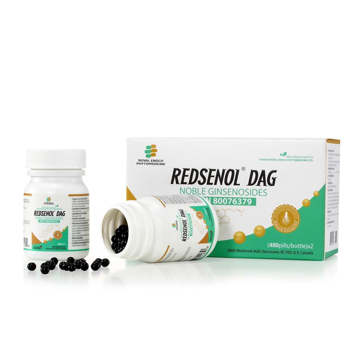 DAG Sublingual Pills-High-Potency Ginseng Extract - for Fast Absorption - Proprietary Formula with 8 Rare Ginsenosides -2 Bottles x 480 Pills