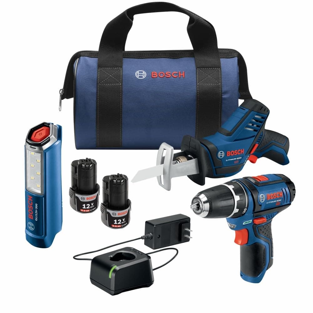 12V Max 3-Tool Combo Kit with 1cm Drill/Driver, Pocket Reciprocating Saw and LED Worklight GXL12V-310B22