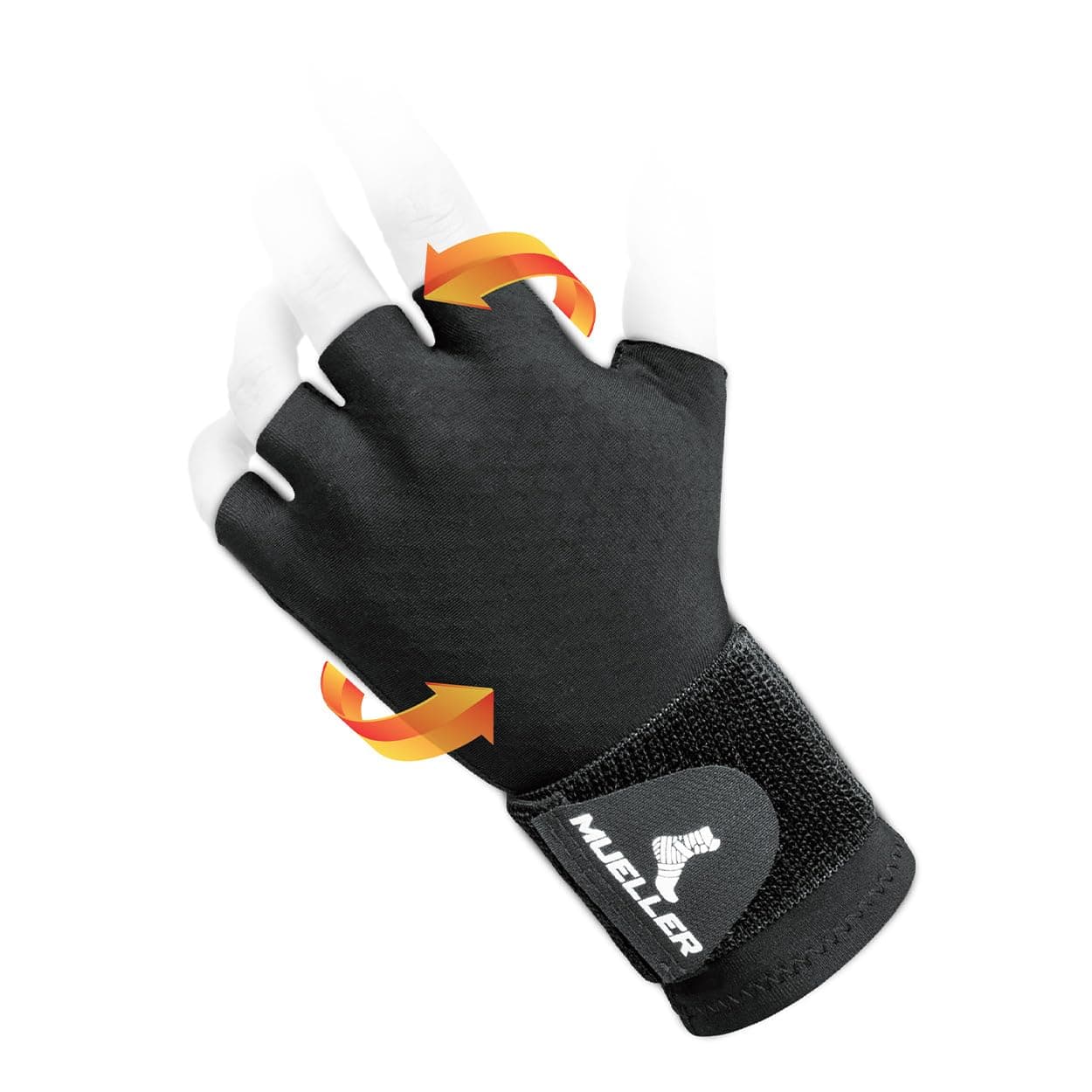 Mueller Reversible Compression Glove with Thermo Reactive Technology, OSFM, Black