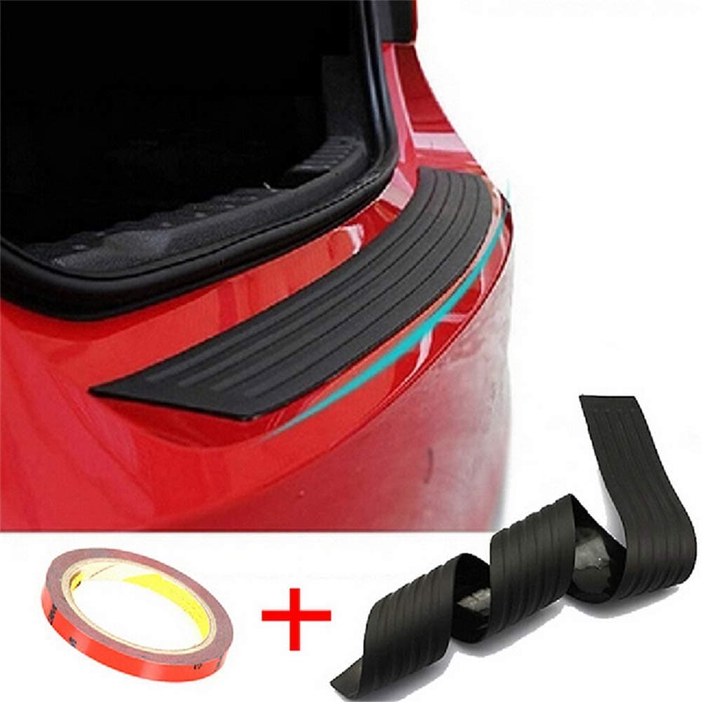 Goldmiky Rear Bumper Protector, Back Bumper Protector Guard Universal Black Rubber Durable Protect and Hide Scratches, Bumper Guards for Cars , Easy D.I.Y. Installation(35.8Inch)