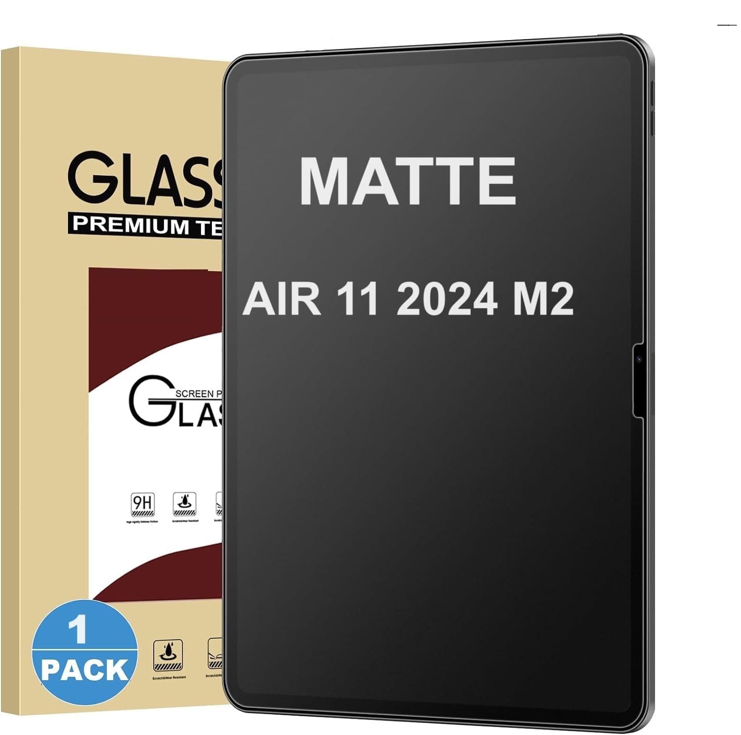 TECHSHIELD Matte Glass Screen Protector for iPad Air 11-inch M2 2024 (6th Generation) with Easy Installation Frame, Anti-Glare & Anti-Fingerprint Tempered Glass Film, Smooth as Silk, Case Friendly