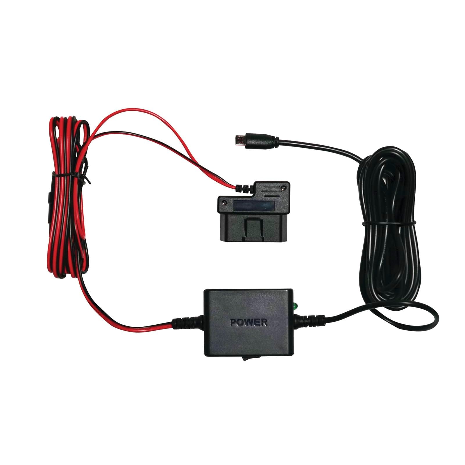 Cobra 2.5A DIY Hardwire Kit Designed for Cobra and Drive HD Products: OBDII Port to Micro-USB, 15ft Cable, Intelligent Power Management, Enables Parking Mode and Motion Detection Feature