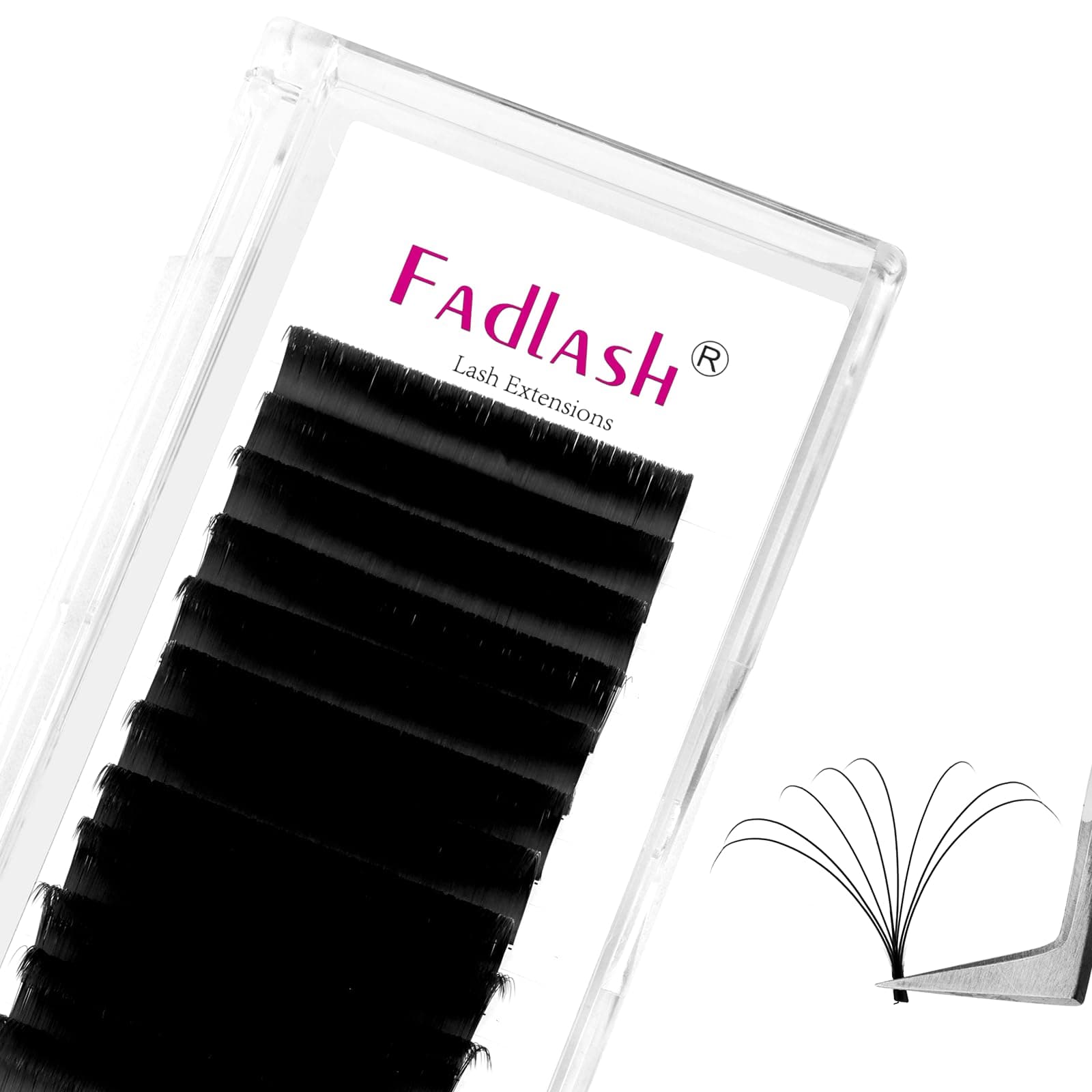 Easy Fan Lash Extensions D Curl 0.07 Volume Eyelash Extensions 8-14mm Mixed Lash Trays 2D-10D Self Fanning Lash Extensions Soft Individual Lashes (0.07-D, 8-14mm Mix)