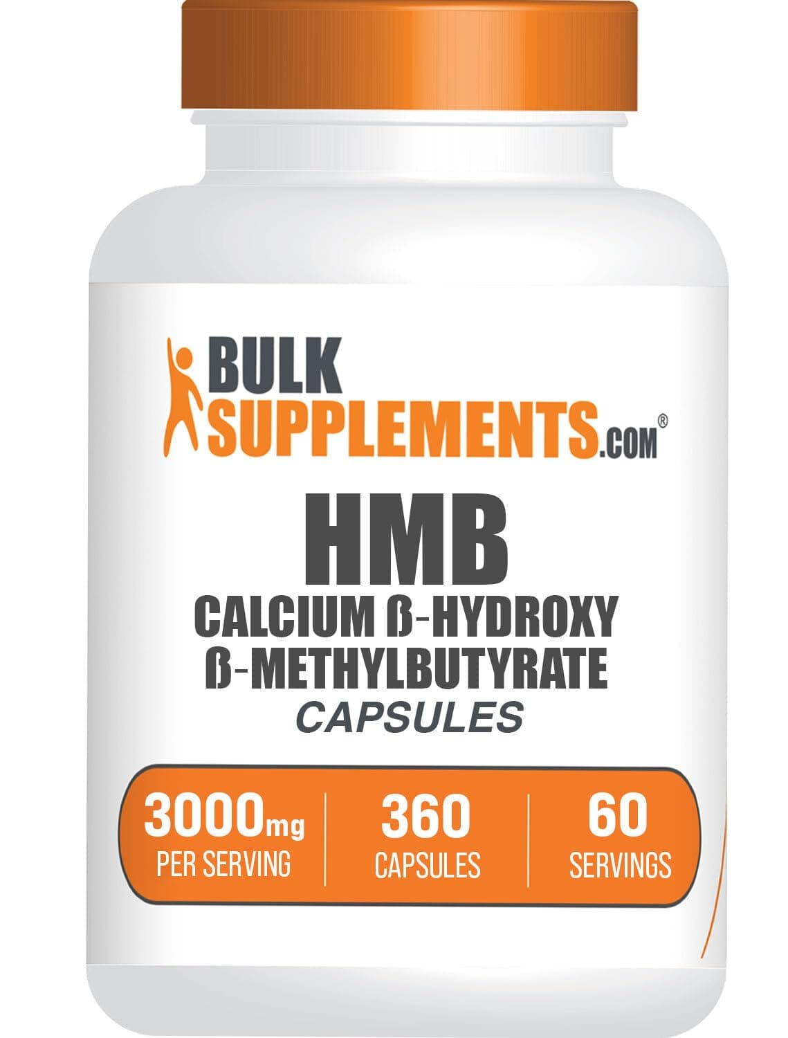 BulkSupplements.com HMB Capsules - as Calcium HMB Supplement, Beta-Hydroxy Beta-Methylbutyrate - Gluten Free, 6 Capsules per Serving (3000mg), 360 Count (Pack of 1)
