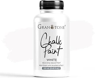 Chalk Paint for Furniture Matt-Finish Water-Based Acrylic Paint for Wood Walls Metal Glass Paper Fabric Canvas Maximum Coverage Chalk Paint for Kids & Adults 250ml White