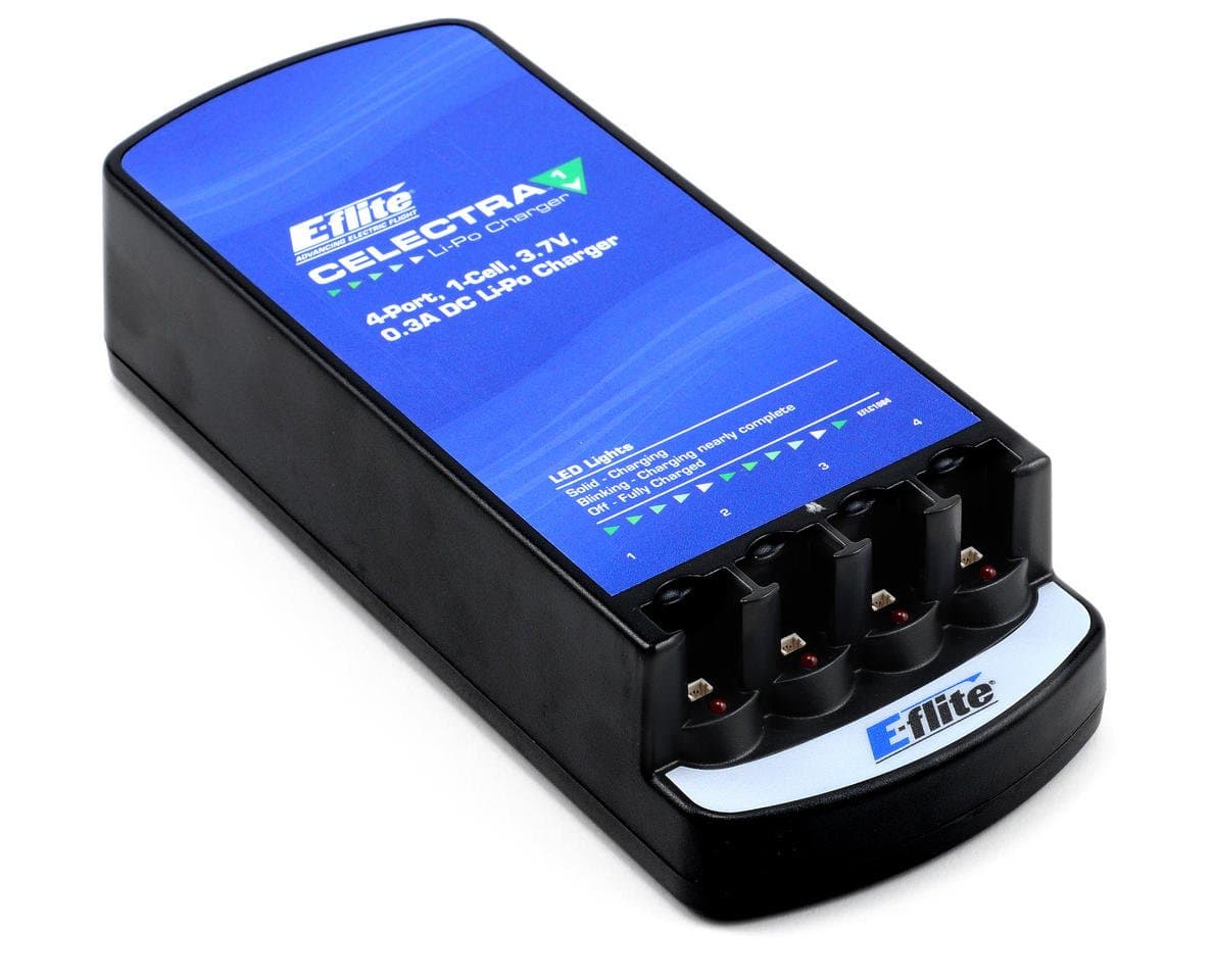 E-flite Celectra 4-Port 1S 3.7V 0.3A DC Li-Po Charger EFLC1004 Air Field Equip & Electronics