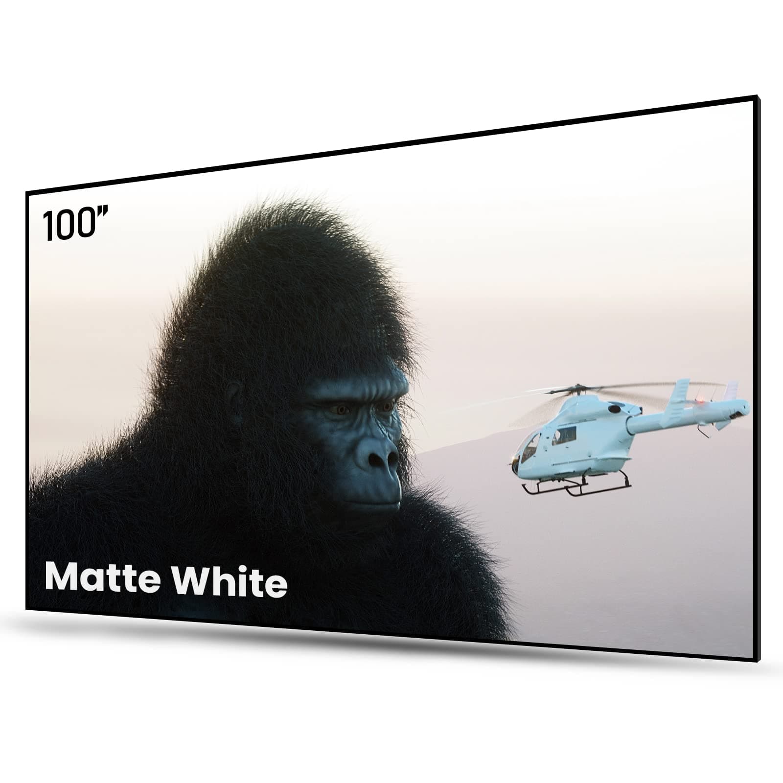 100-inch Projector Screen Fixed Frame, 1.3 dB Peak Gain, The Perfect Combo with LTV-2500, 80% Picture Quality Improved, 4K / 8K Ultra HD, Active 3D Wall Mount Projector Screen, MW-100
