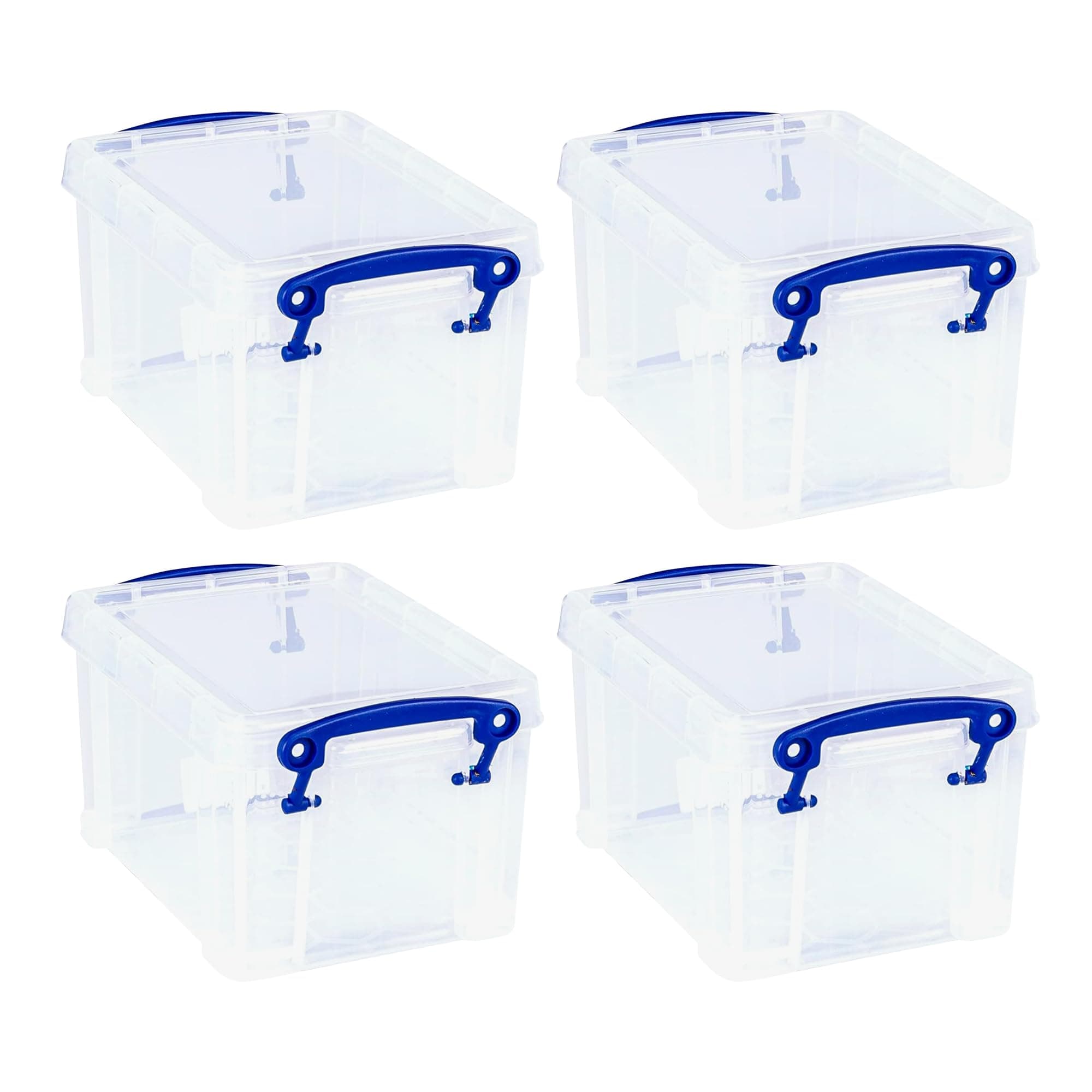 1.6 Litre Plastic Storage Box Clear (Pack of 4)