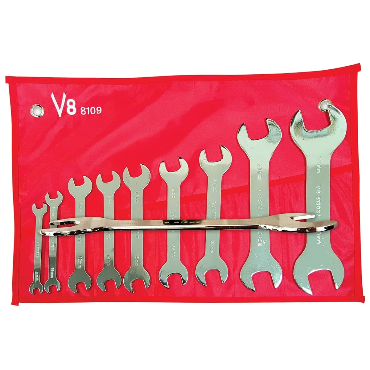 V-8 ToolsV8T8109 Wrench Set Super Thin 18 Sizes
