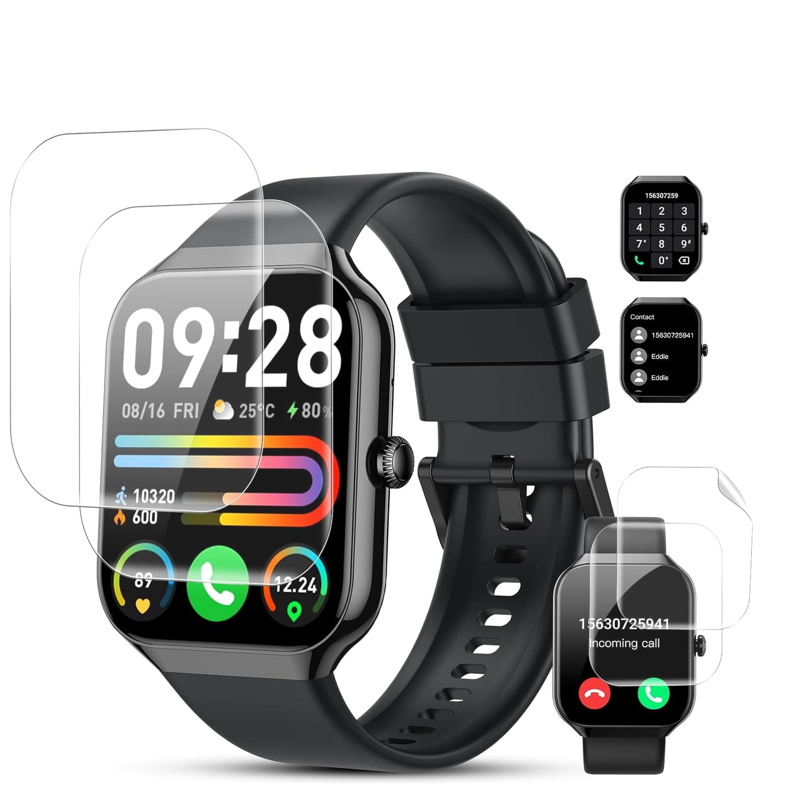 YANMONGI[ 3 Pack ] Hydrogel Screen Protector for Motast P99 Smartwatch 1.96" TPU [Clear HD] Self-Healing Soft Protective Film