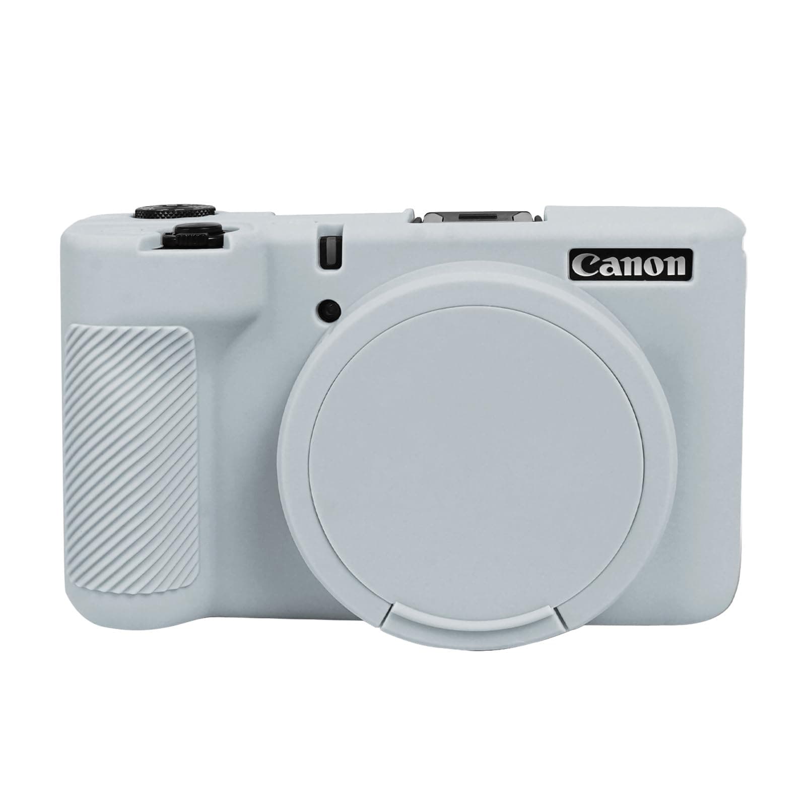 Camera Case for Canon Powershot V1 Camera, Soft Silicone Protective Case Camera Body Cover Scratch-Resistant Lightweight Travel Bag with Removable Lens Cap Digital Camera Bags, gray