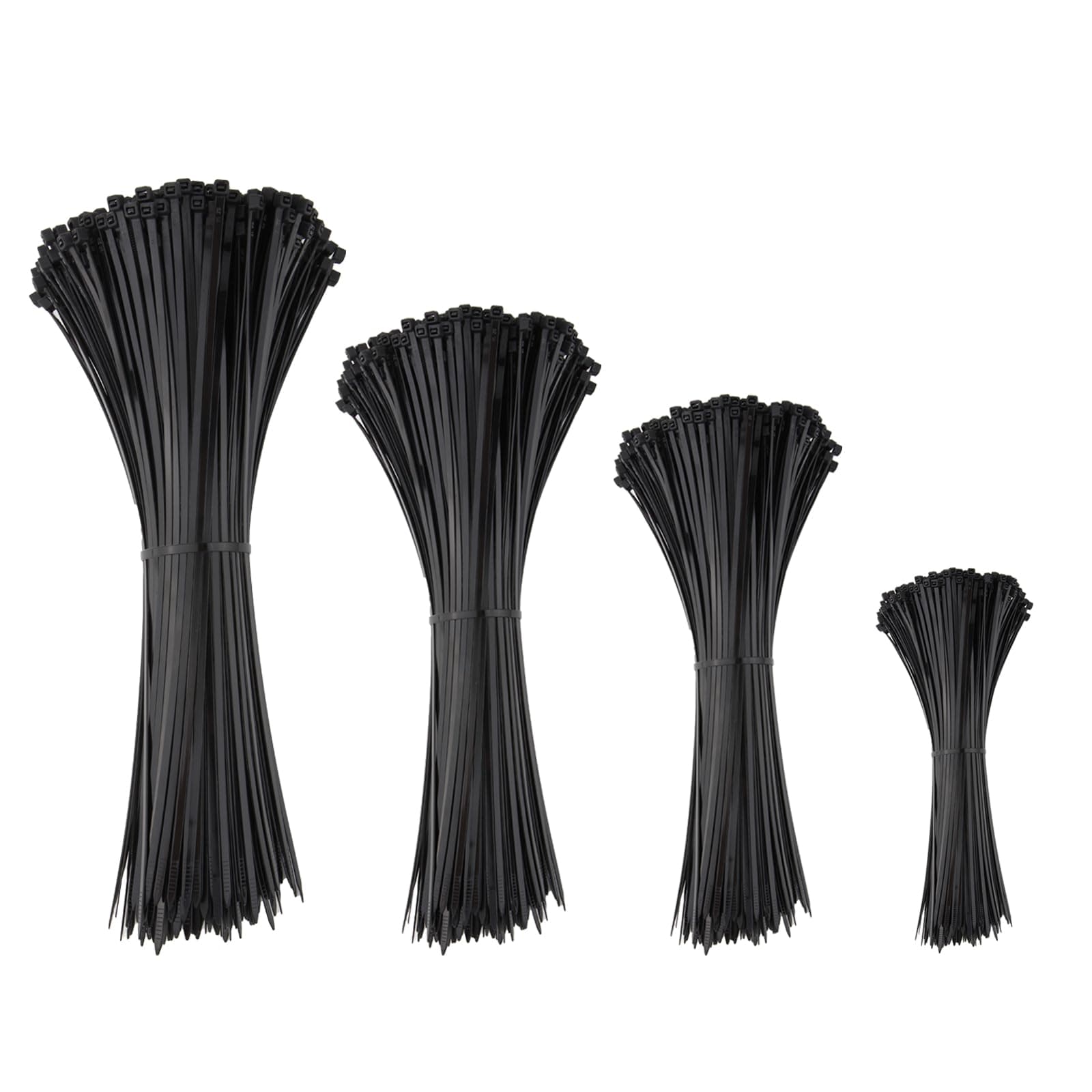 Black Zip Ties Assorted 12+8+6+4 inch, 200 Pack, Cable Ties, UV Resistant Wire Ties for Outdoor Use,Tie Straps, LOCKLOCK