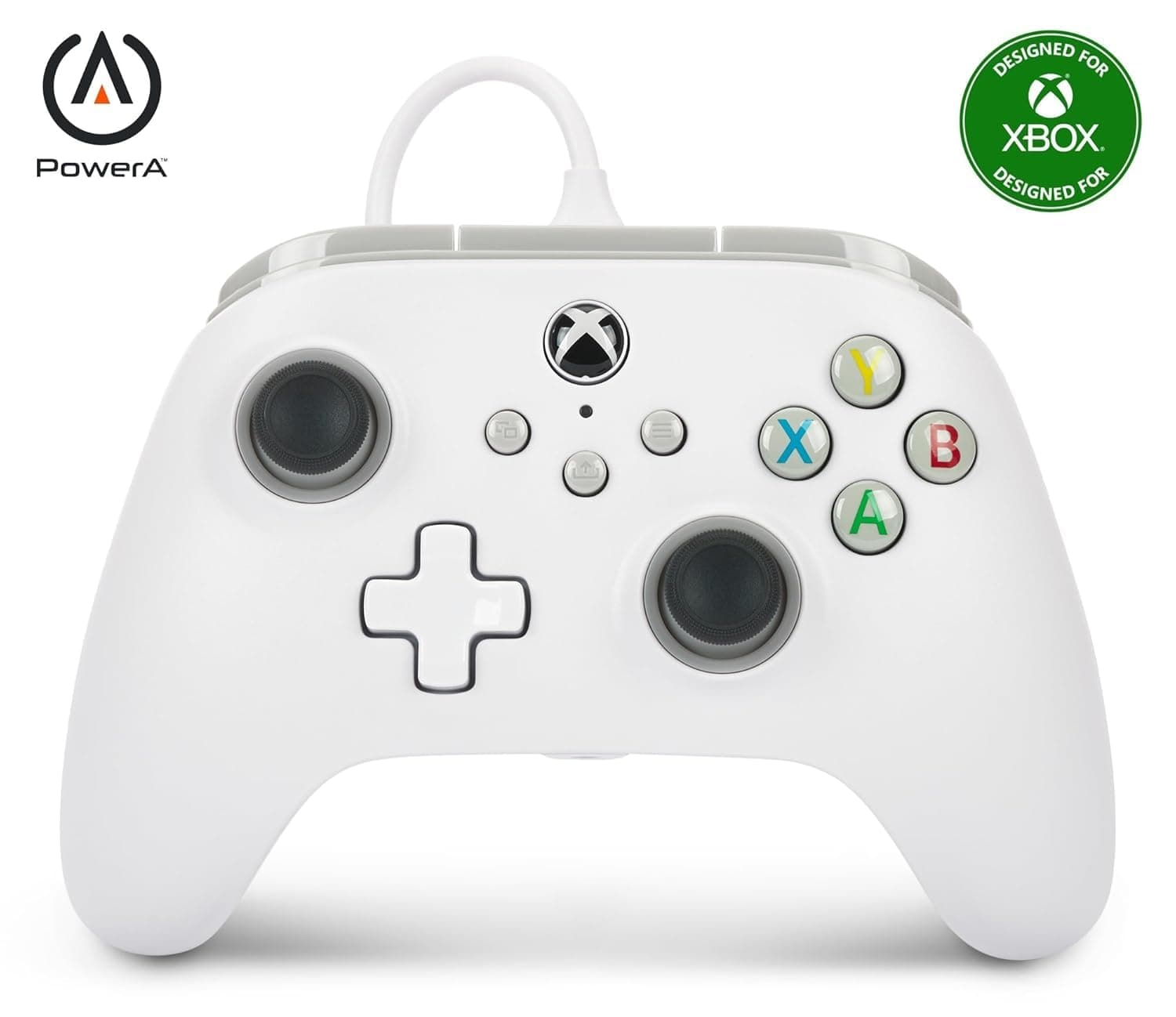 PowerA Wired Controller for Xbox Series X|S - White, gamepad, wired video game controller, gaming controller, works with Xbox One
