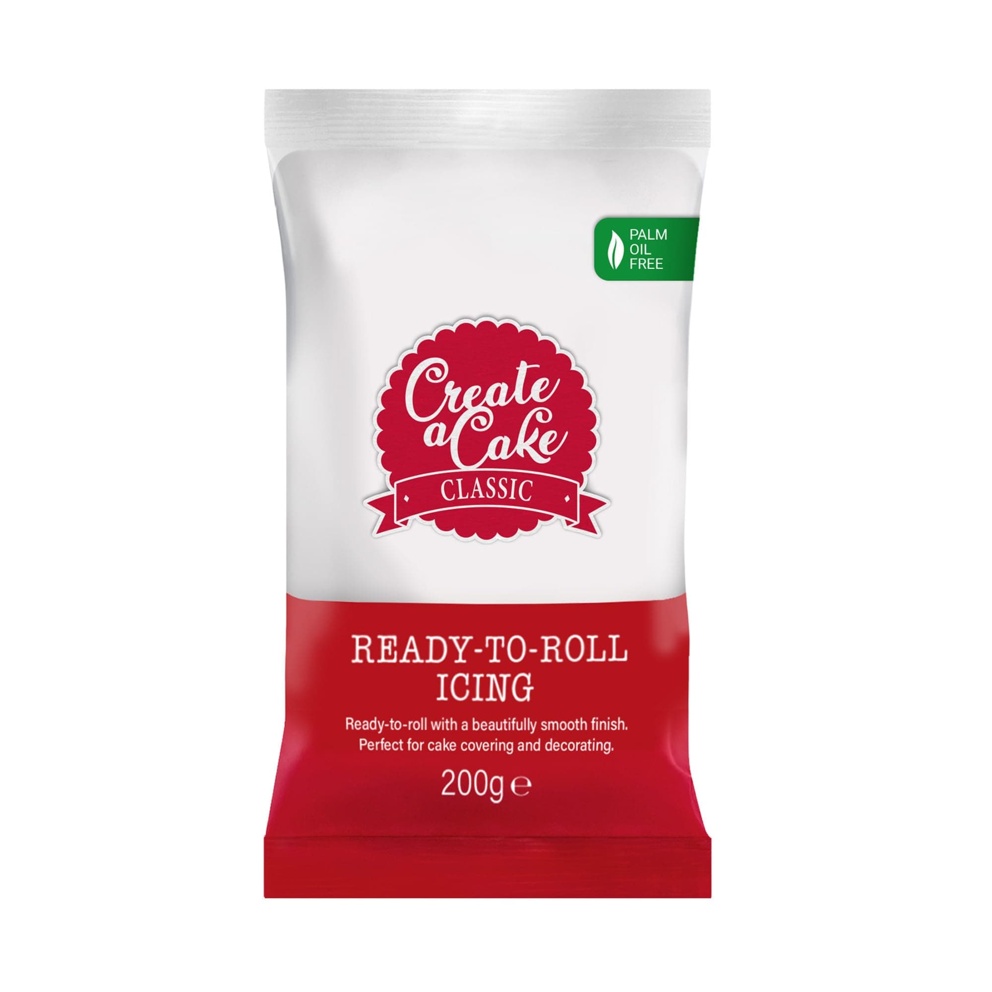 Create A Cake Ready To Roll Icing | White Fondant Icing | Palm Free Sugar Paste For Cake Decorating, Cupcakes, Cookies, Cakes - 200g