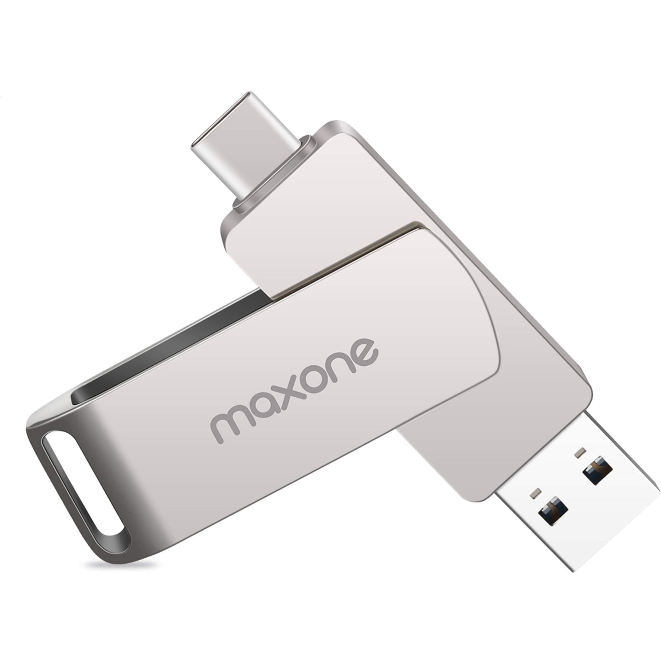 Maxone64GB Flash Drive USB Type C Both 3.0 Tech - 2 in 1 Dual Drive Memory Stick High Speed OTG, Compatible with Android Smartphone Computer, MacBook, Chromebook Pixel