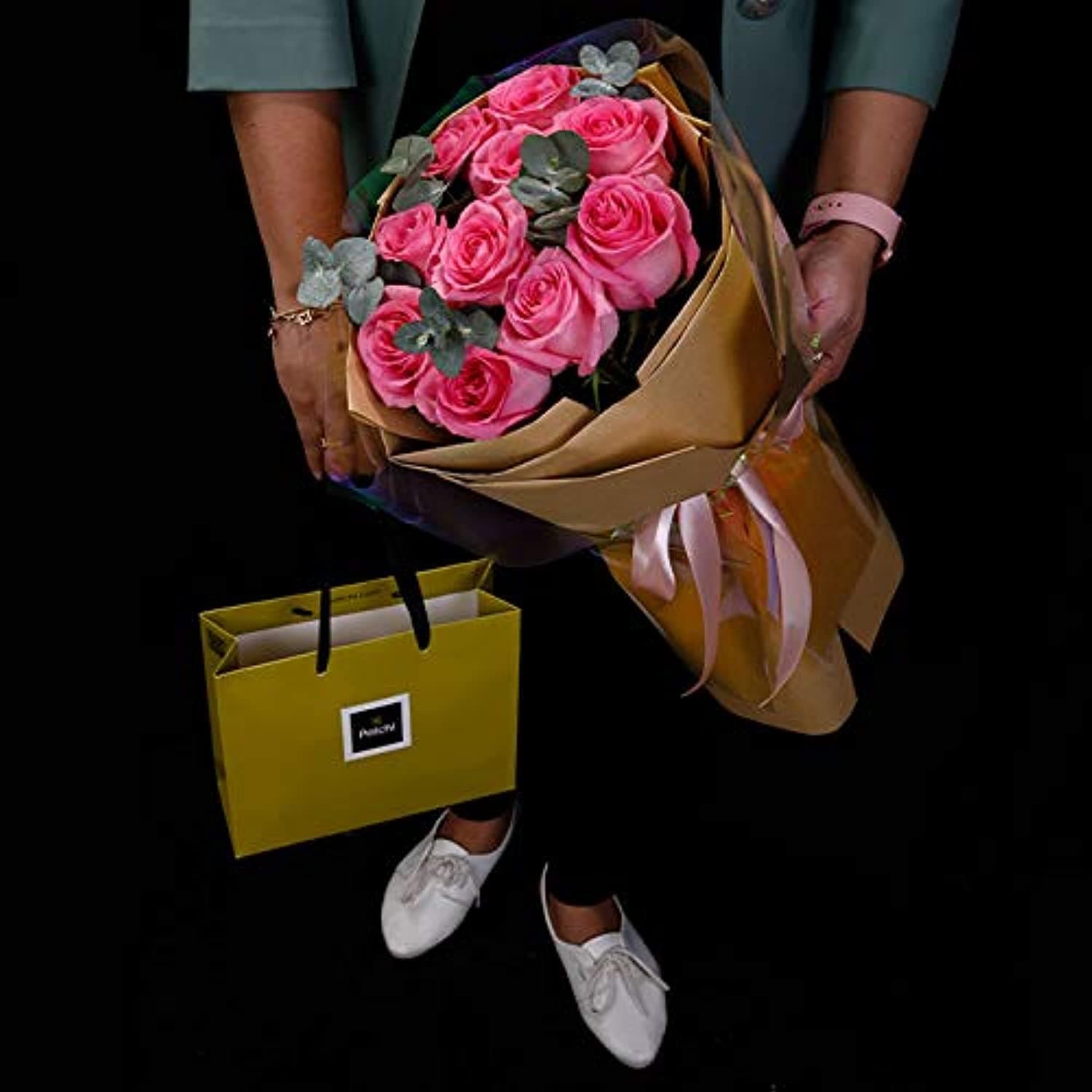 10 Pink Rose Bouquet and Patchi