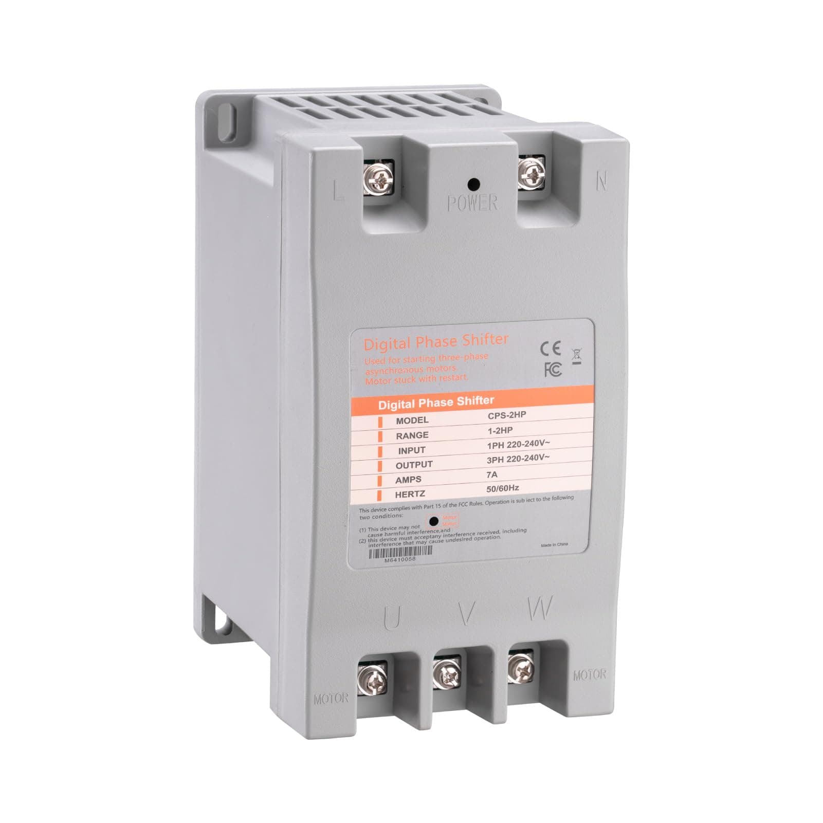 Single Phase to 3 Phase Converter,2HP 220V 3 Phase Converter,220V-240V Input/Output Digital Phase Shift for 2HP Motor