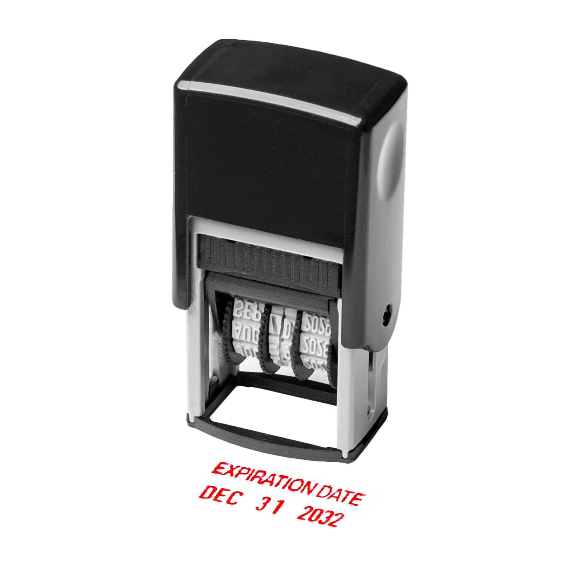 invera Self Inking Rubber Stamp, Phrase with Date Stamp, Refillable Office Supply Business Stamps (Expiration Date)