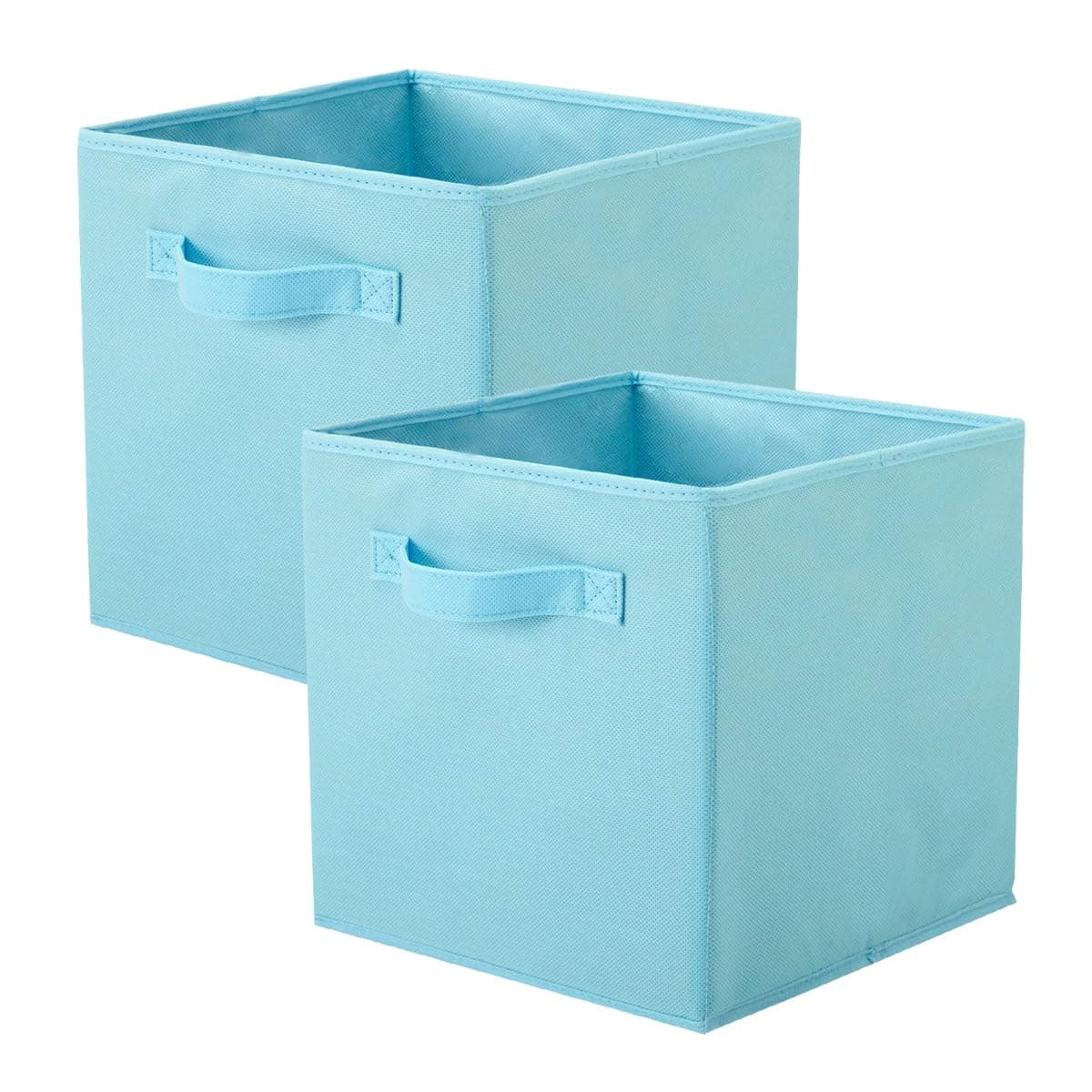 PowerKing Storage Cubes, Foldable Fabric Storage Boxes And Cloth Storage Organizer Drawer For Closet And Toys Storage Bin, 2 Pack, Sky Blue