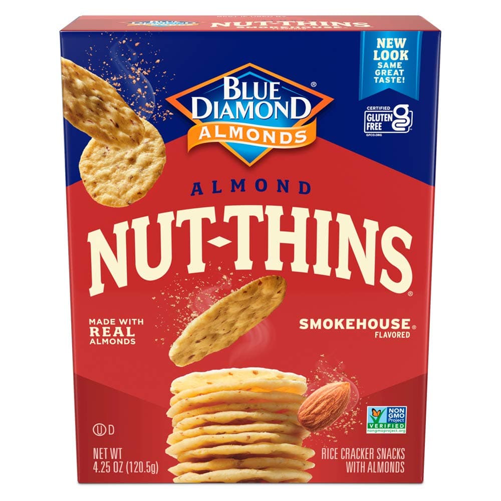 Blue Diamond Almond Nuts, Thin Cracker Chips, Smokehouse