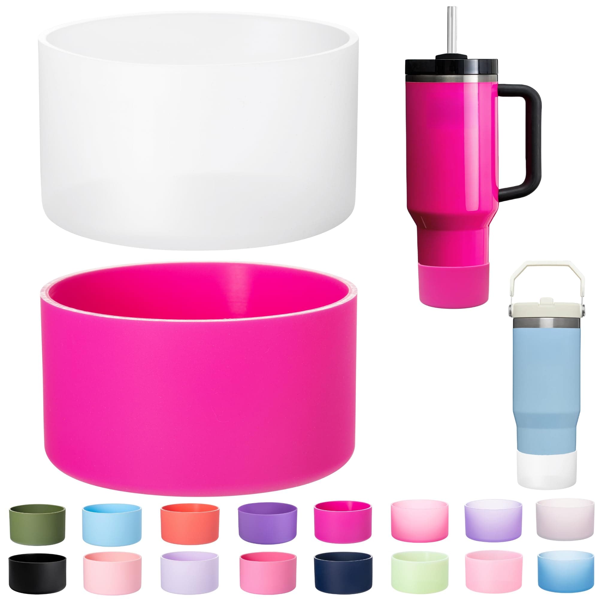 2-Pack Silicone Boot for Stanley 30 40 OZ Cup, Boots for Stanley Cup Accessories, Non-Slip Tumbler Bottom Protector Cover, Noise Reduction Protective Sleeve for Quencher H2.0 / IceFlow 20oz 30oz